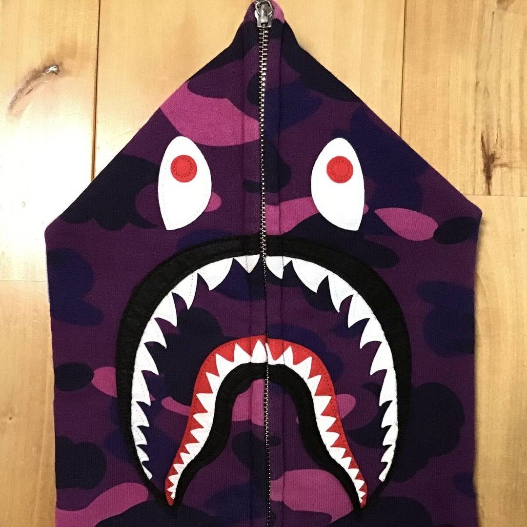 Bape BAPE Shark full zip hoodie purple camo a bathing ape Size US S / EU 44-46 / 1 - 3 Thumbnail