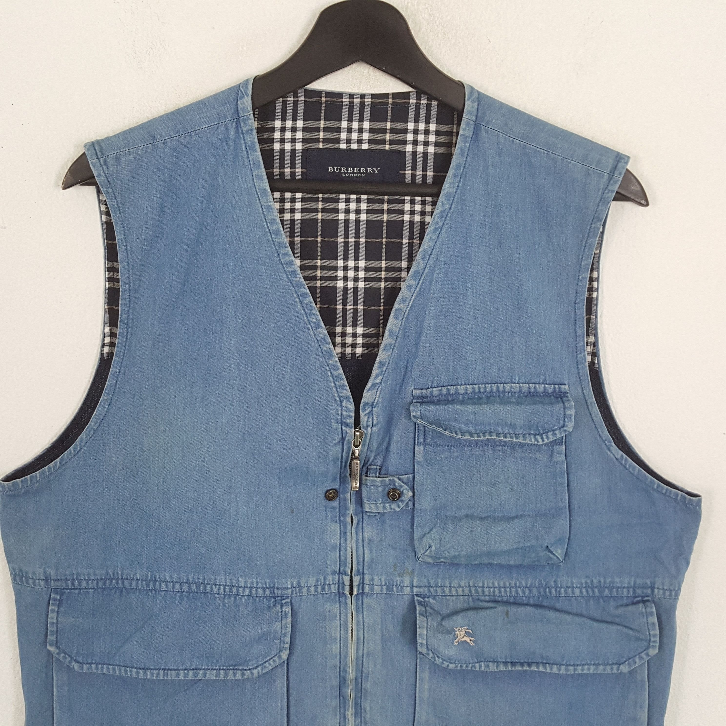 Burberry × Vintage BURBERRY LONDON Pocket Design Style Custom Art Vest Size US M / EU 48-50 / 2 - 4 Thumbnail