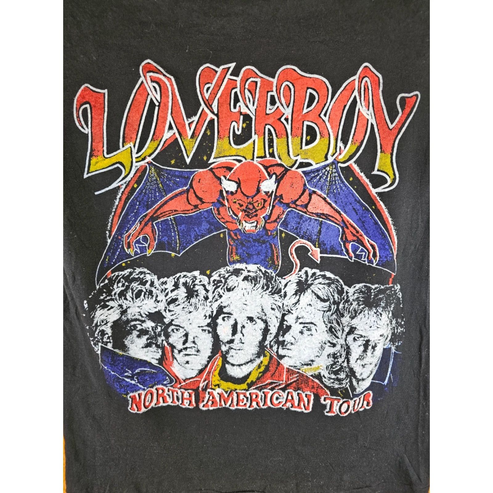 Vintage VINTAGE DEADSTOCK 80' LOVERBOY ROCK TOUR CONCERT T-SHIRT SZ M PAKISTAN Men T-Shirt Black Cotton Short Sleeve Round Neck Paramout? Size US M / EU 48-50 / 2 - 6 Thumbnail