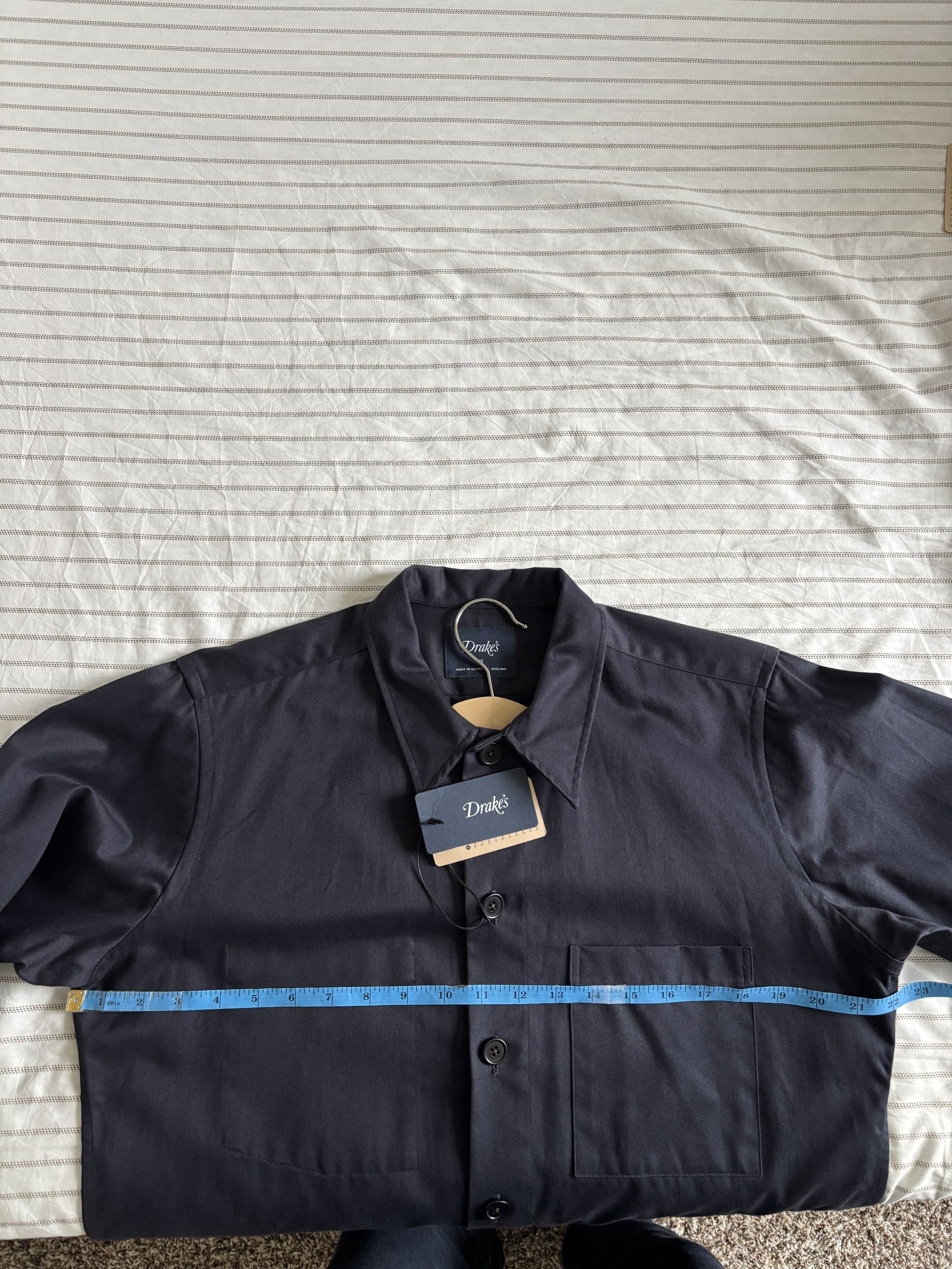 Drake's Drakes Cotton Twill Five-pocket Overshirt Navy Size Medium Size US M / EU 48-50 / 2 - 7 Thumbnail