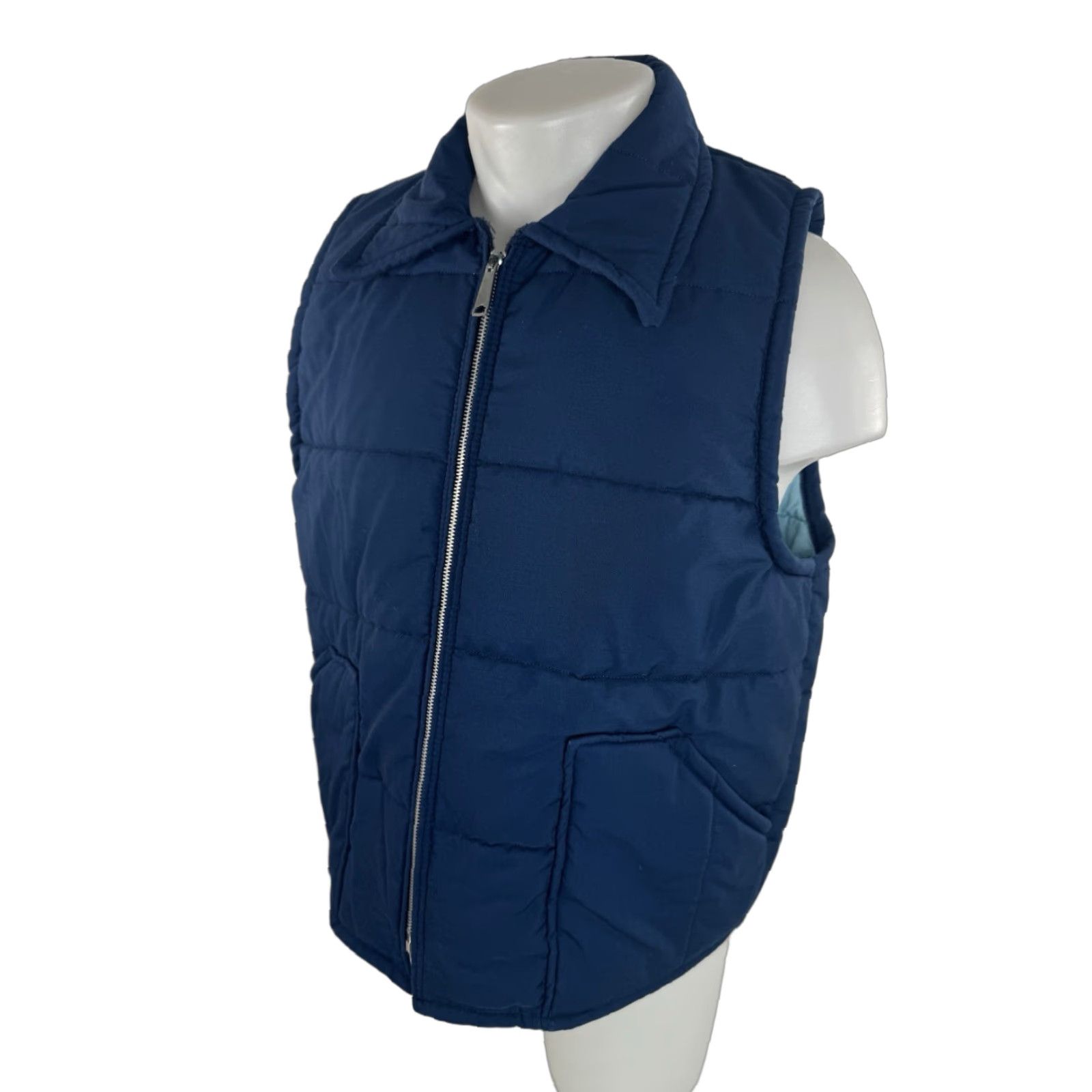 Vintage TOM CAT Vest Men L Quilted Blue Nine Lives Longley Vintage Ranch Field Chore L Longley Quilted Vest Size US L / EU 52-54 / 3 - 1 Thumbnail