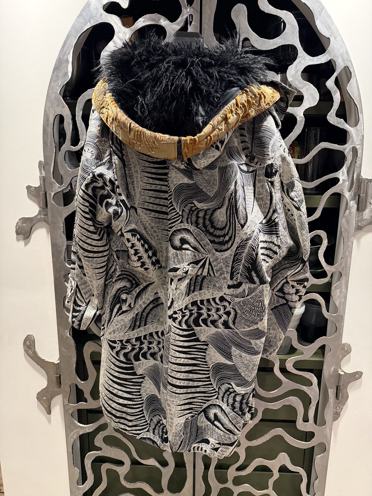 Dries Van Noten Fur Trimmed Jacquard Padded Parka Size L / US 10 / IT 46 - 12 Thumbnail