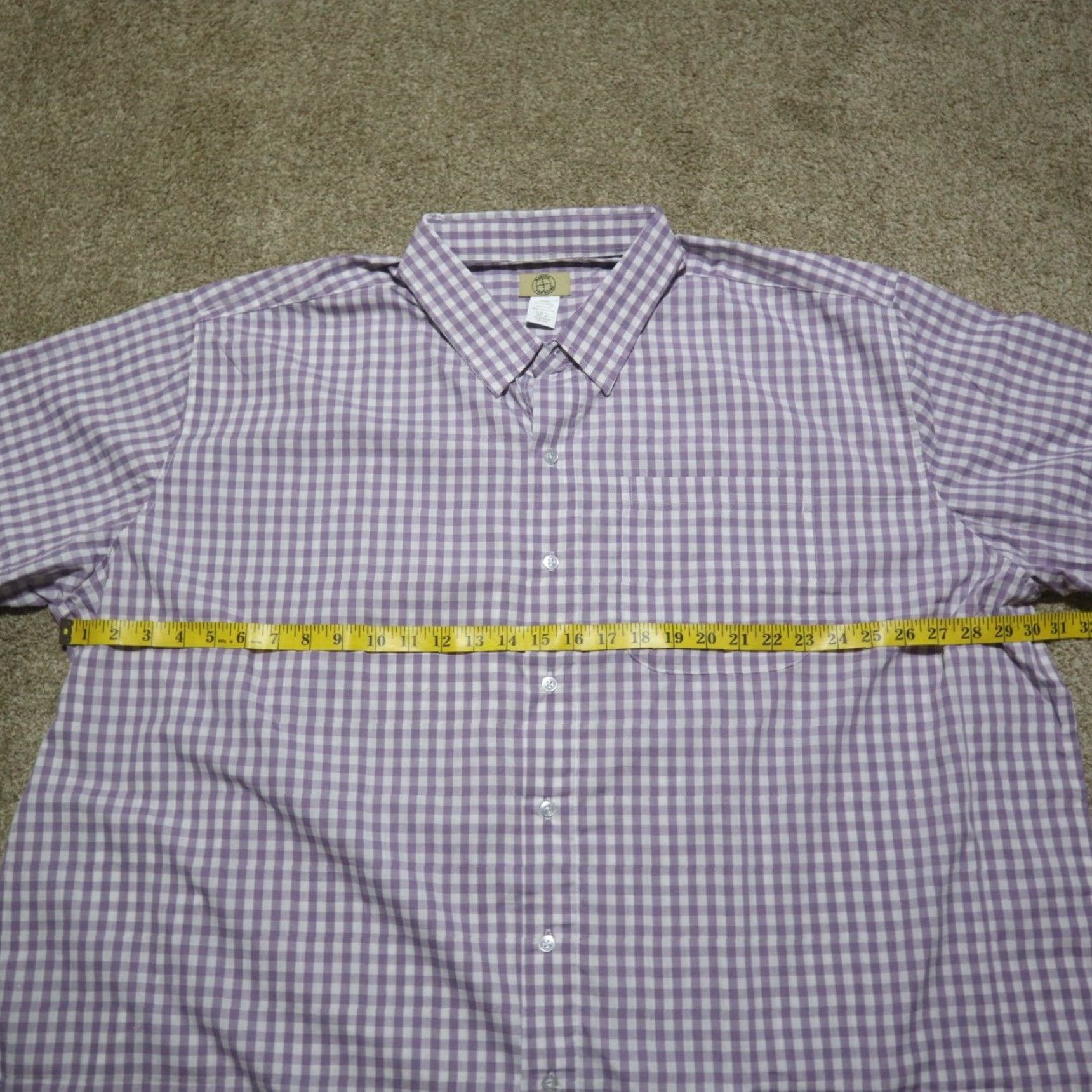Haband Haband Travelers Purple Plaid Button Up Short Sleeve Shirt Adult Men's Size 4X Size US XXL / EU 58 / 5 - 4 Thumbnail