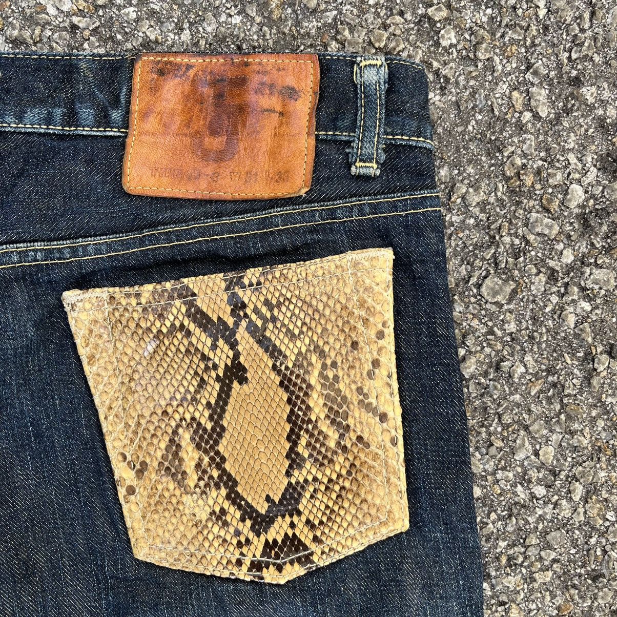 Hysteric Glamour Flared Vintage Tokyo Jeans Japan Snake Leather Flare Denim Size US 31 - 13 Thumbnail