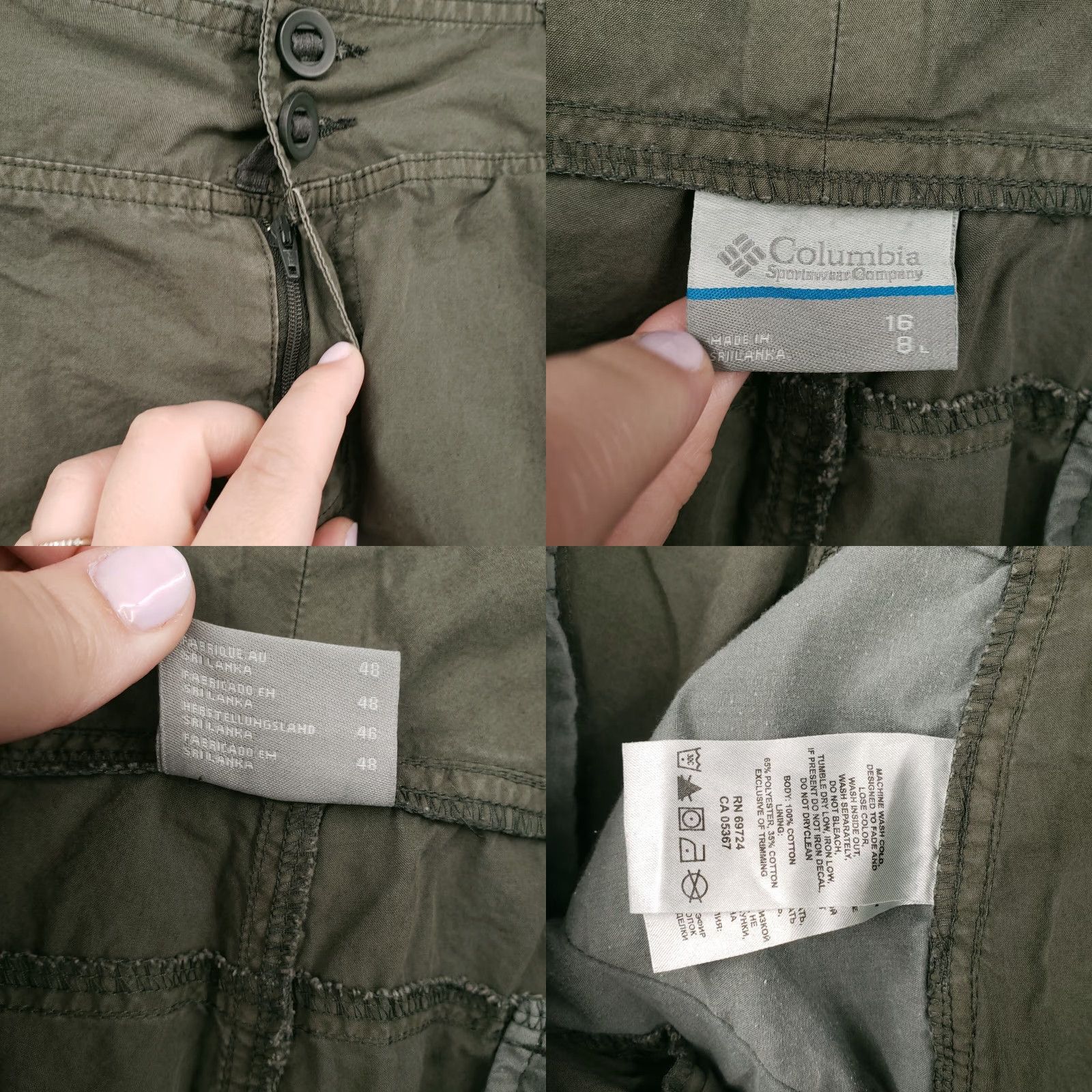 Vintage Columbia Shorts Womens 16 Green Mid Rise Cargo Flat Front Zip Fly Casual Outdoor Size 38" / US 16 / IT 52 - 8 Thumbnail