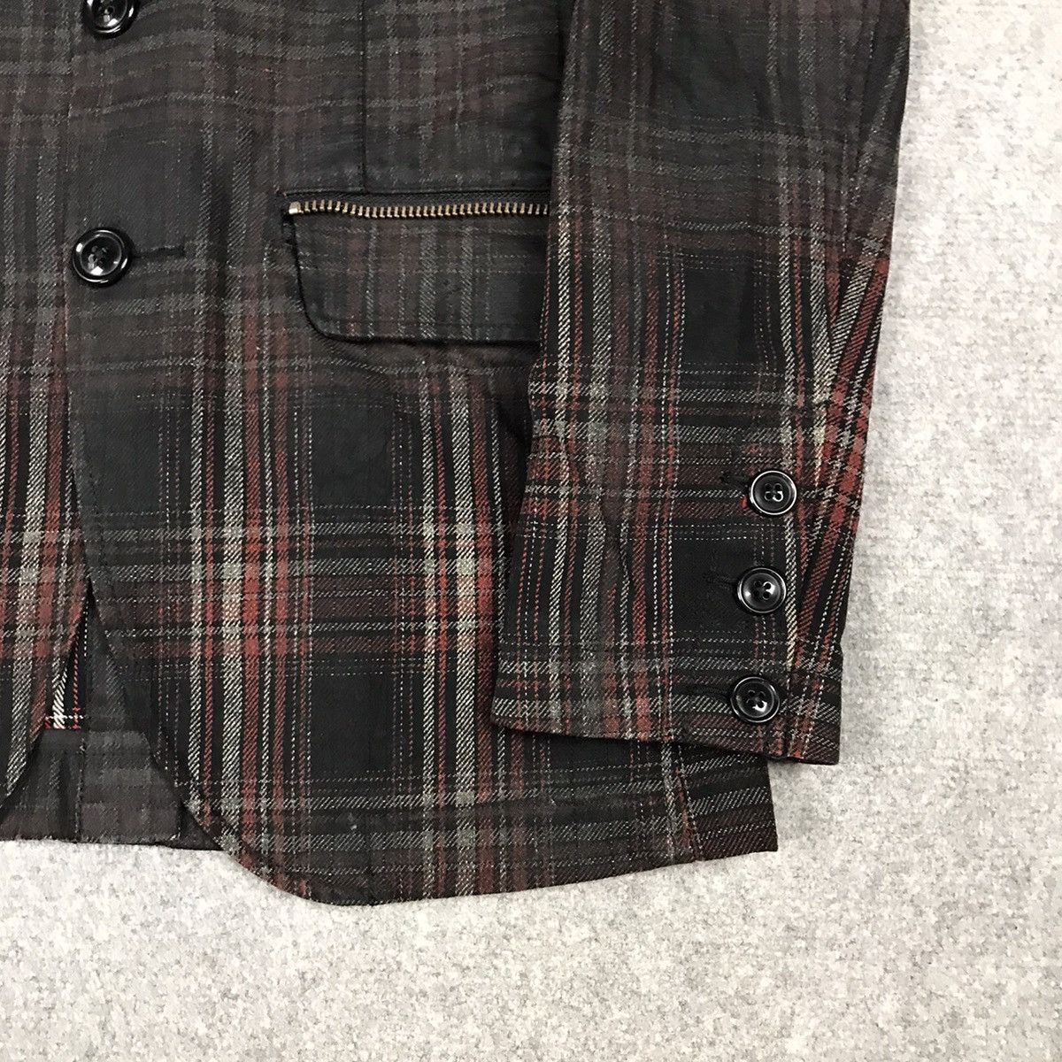 If Six Was Nine × Japanese Brand × Levi's Vintage Clothing LEVIS FLANNEL BLACK PUNK JAPAN STYLE BLAZER COAT JACKET Size US M / EU 48-50 / 2 - 4 Thumbnail