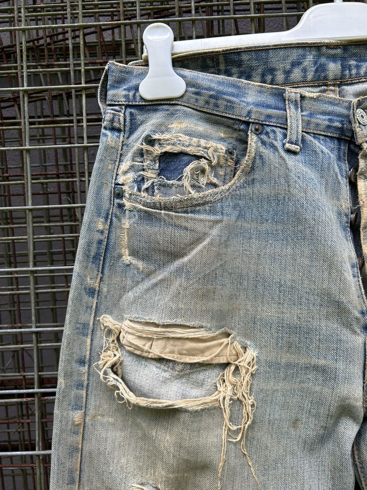 Levi's × Vintage 70's THRASHED Levi's 6 Reconstructed Repair Denim Size US 33 - 4 Thumbnail