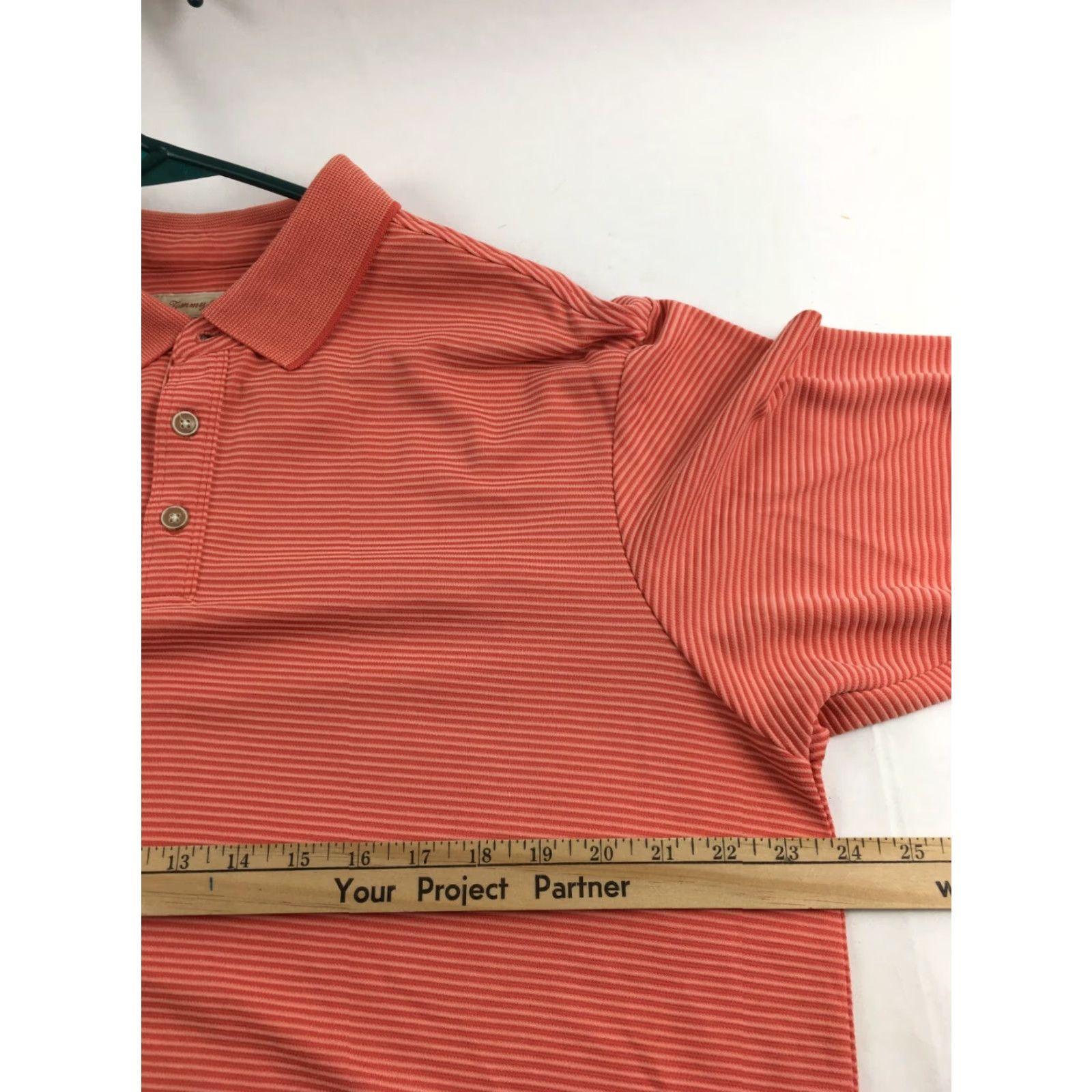 Tommy Bahama Tommy Bahama Shirt Men's Large Salmon Striped Short Sleeve Polo Casual Polo Shirt Size US L / EU 52-54 / 3 - 3 Thumbnail