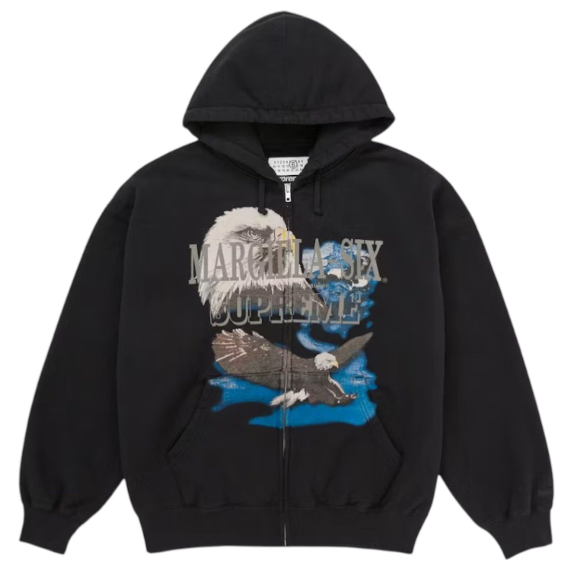 Supreme Supreme Roman Zip Up Hooded Sweatshirt Black | Grailed