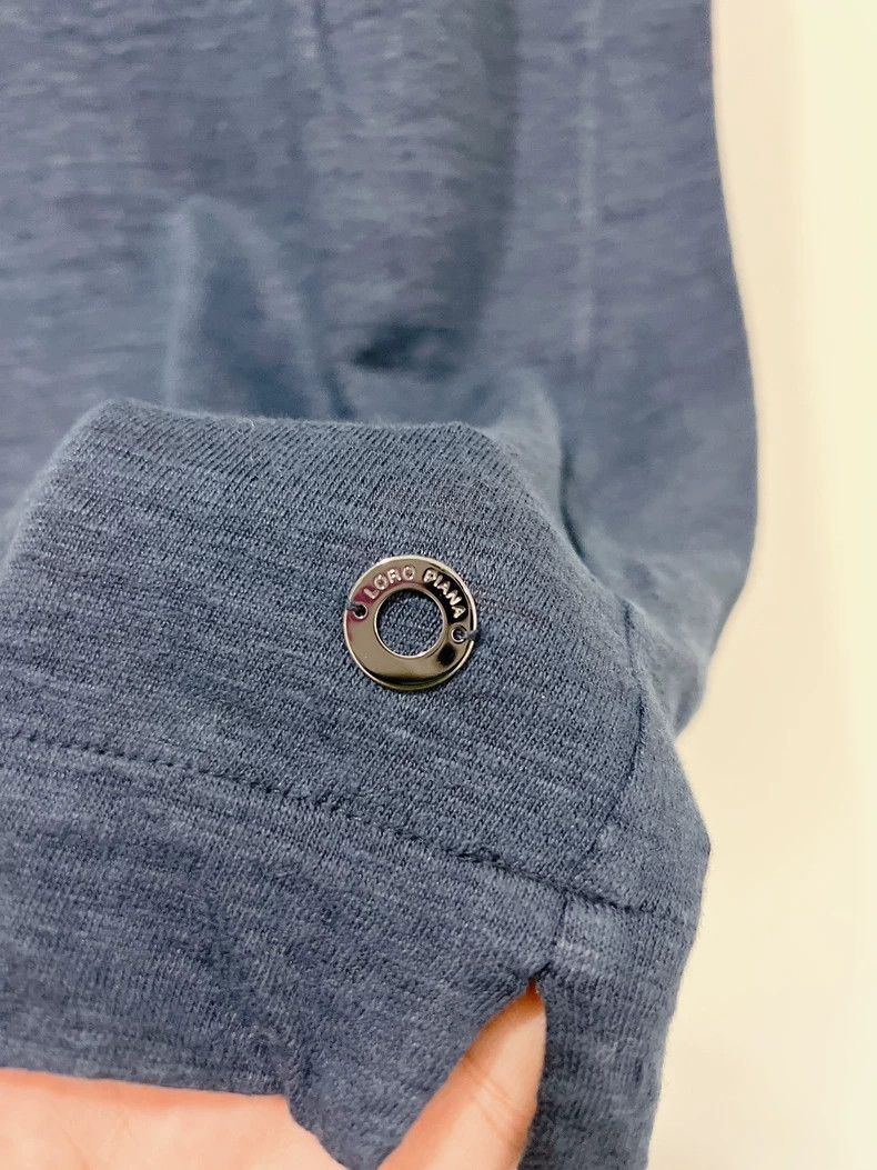 Loro Piana LORO PIANA Blue cotton linen knit short sleeve T-shirt hal Size M / US 6-8 / IT 42-44 - 5 Thumbnail