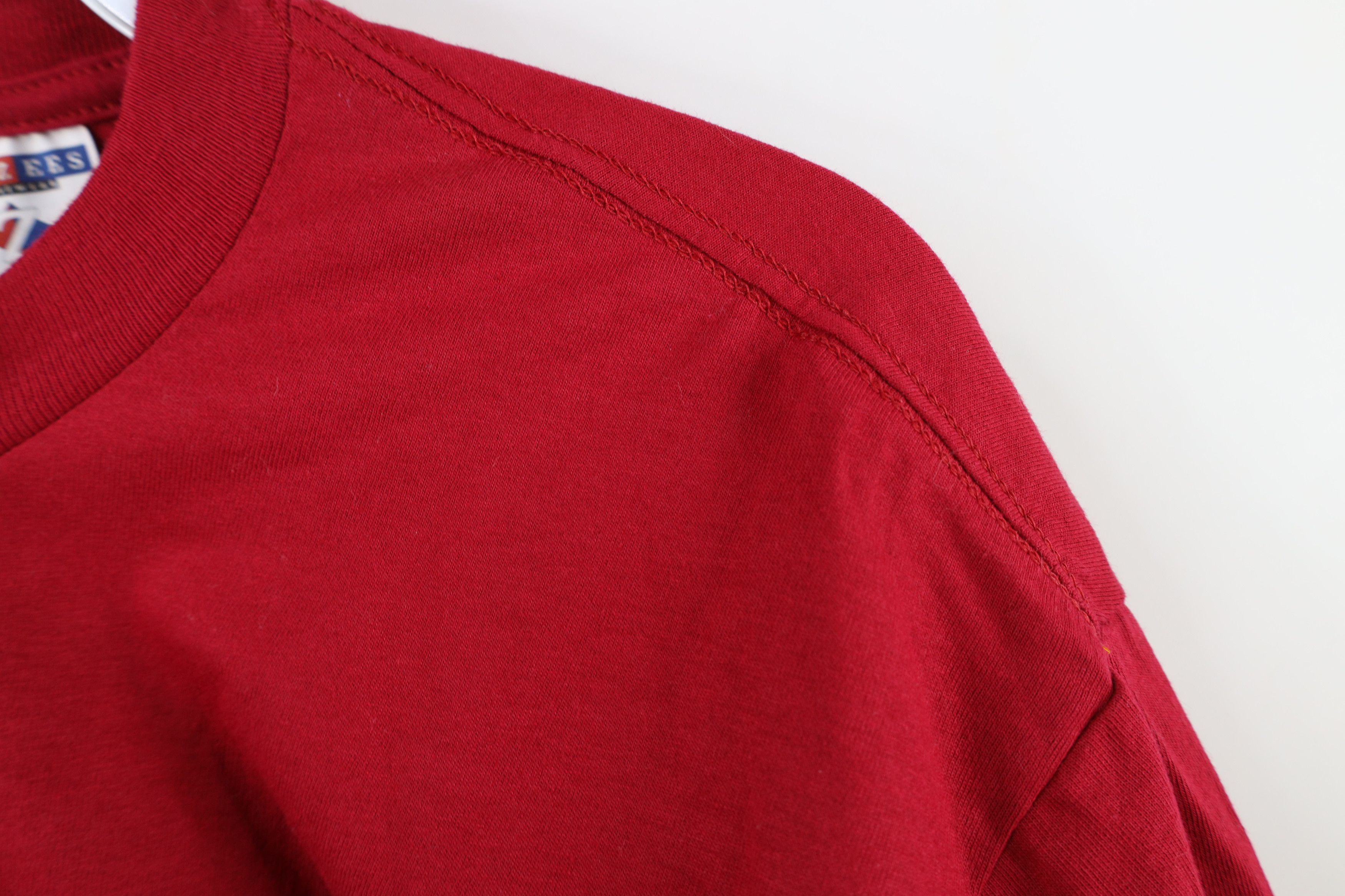 Vintage Vintage 90s Streetwear Heavyweight T-Shirt Red Cotton USA Size US M / EU 48-50 / 2 - 6 Thumbnail