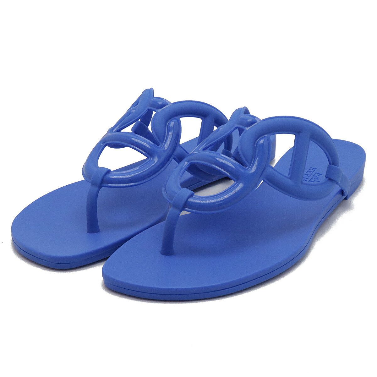 Hermes Hermes Egérie Rubber Thong Sandals Plastic Shoes in Blue, Women's