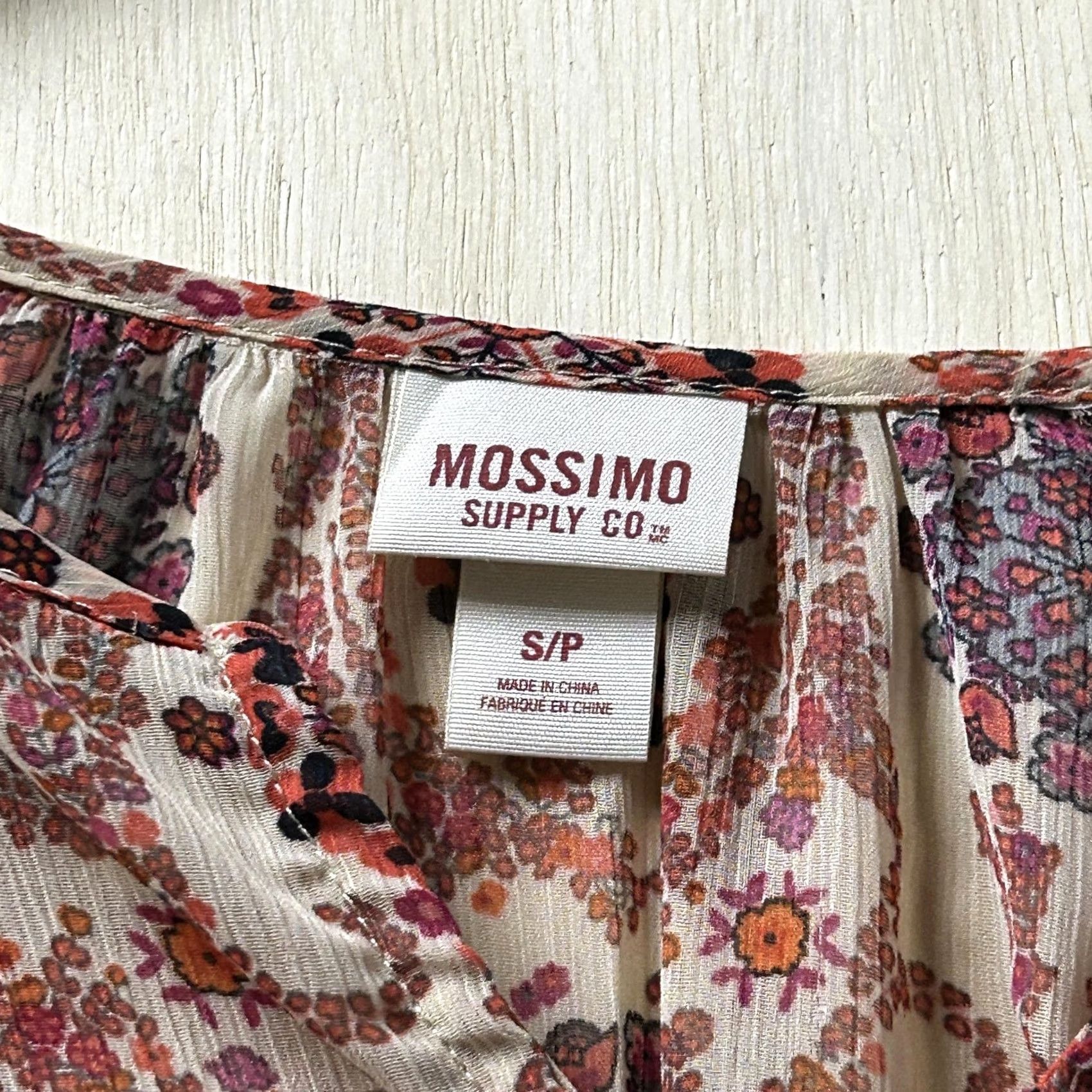 Mossimo Mossimo Supply Co. Blouse Womens Small Multicolor Floral Sheer 3/4 Sleeve Tunic Size S / US 4 / IT 40 - 2 Thumbnail