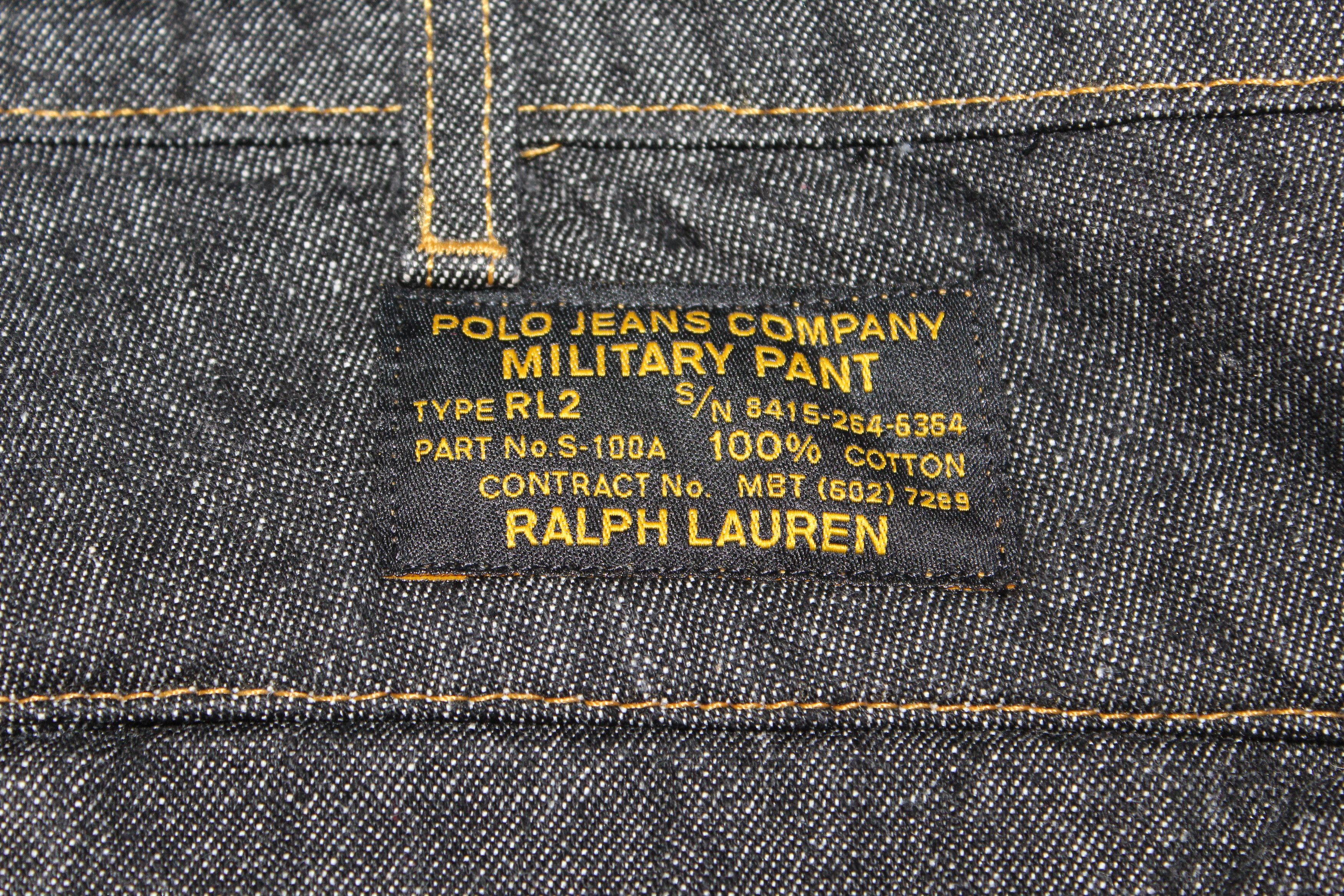 Ralph Lauren Ralph Lauren Military Denim Cargo Shorts RL2 Black Size 33 Size US 33 - 2 Thumbnail
