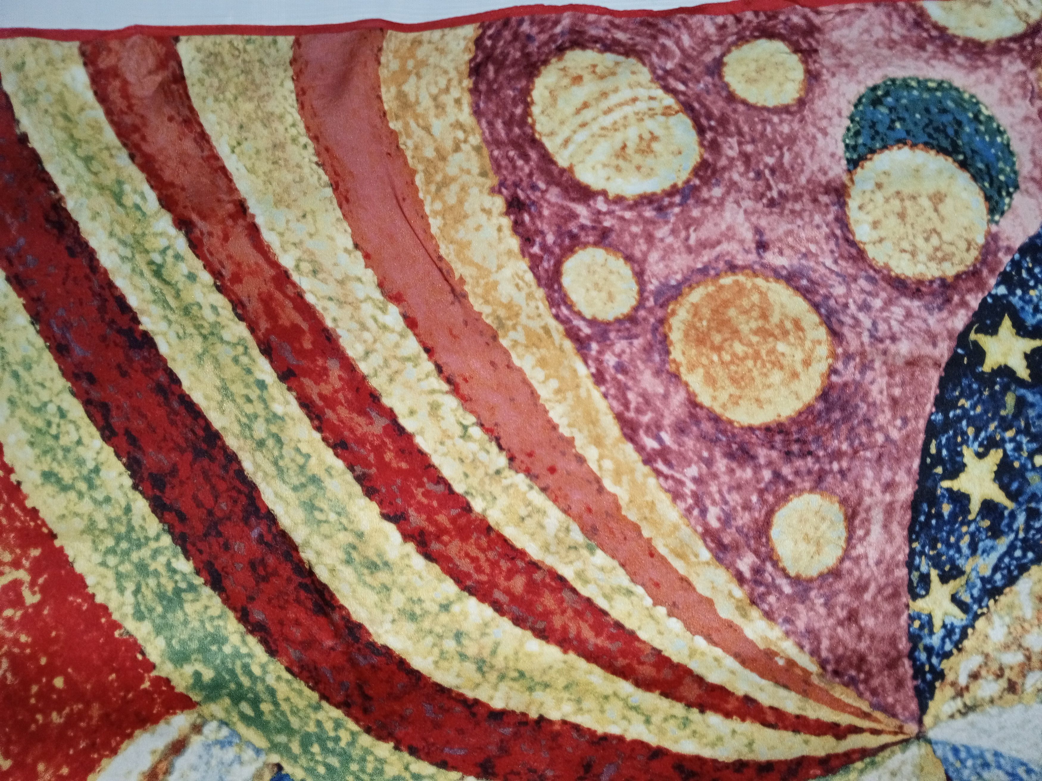 Vintage METROPOLITAN MUSEUM Souvenir Abstract Large Silk Scarf 34x34 Size ONE SIZE - 7 Thumbnail