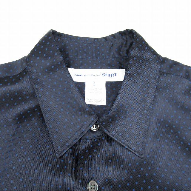 Comme des Garcons SHIRT Shirt short sleeve Rayon satin glossy blouse Polka dot Navy Size US S / EU 44-46 / 1 - 3 Thumbnail