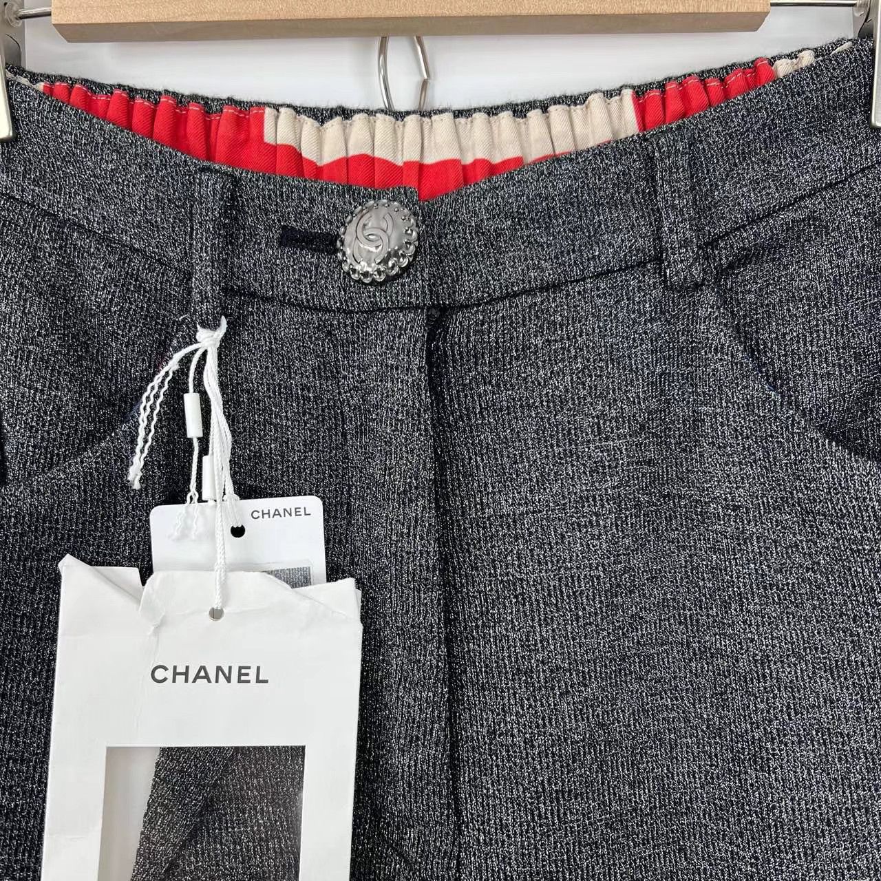 Chanel Chanel Gray Metallic Thread Wide-Leg Casual Pants K12 Size 26" / US 2 / IT 38 - 4 Thumbnail