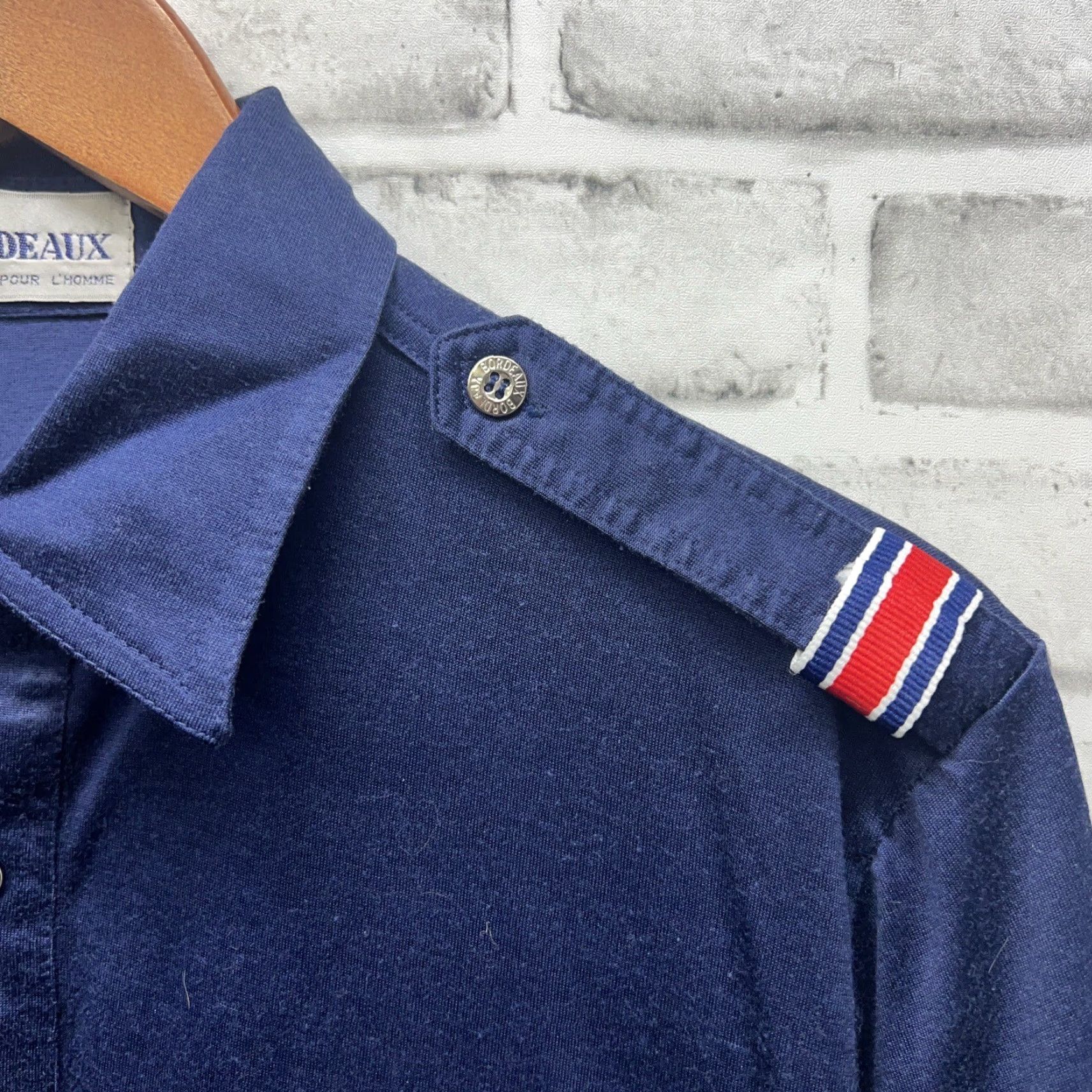 Vintage VINTAGE Bordeaux Pour L’Homme Polo Shirt Mens Size L Blue Size US L / EU 52-54 / 3 - 4 Thumbnail