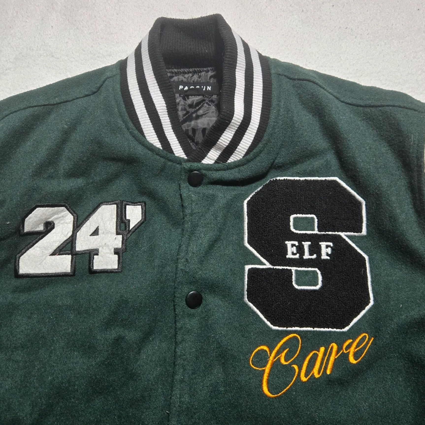 Pacsun VINTAGE PacSun Varsity Jacket Self Love & Care Embroidered Patches Streetwear Men's L Size US L / EU 52-54 / 3 - 6 Thumbnail