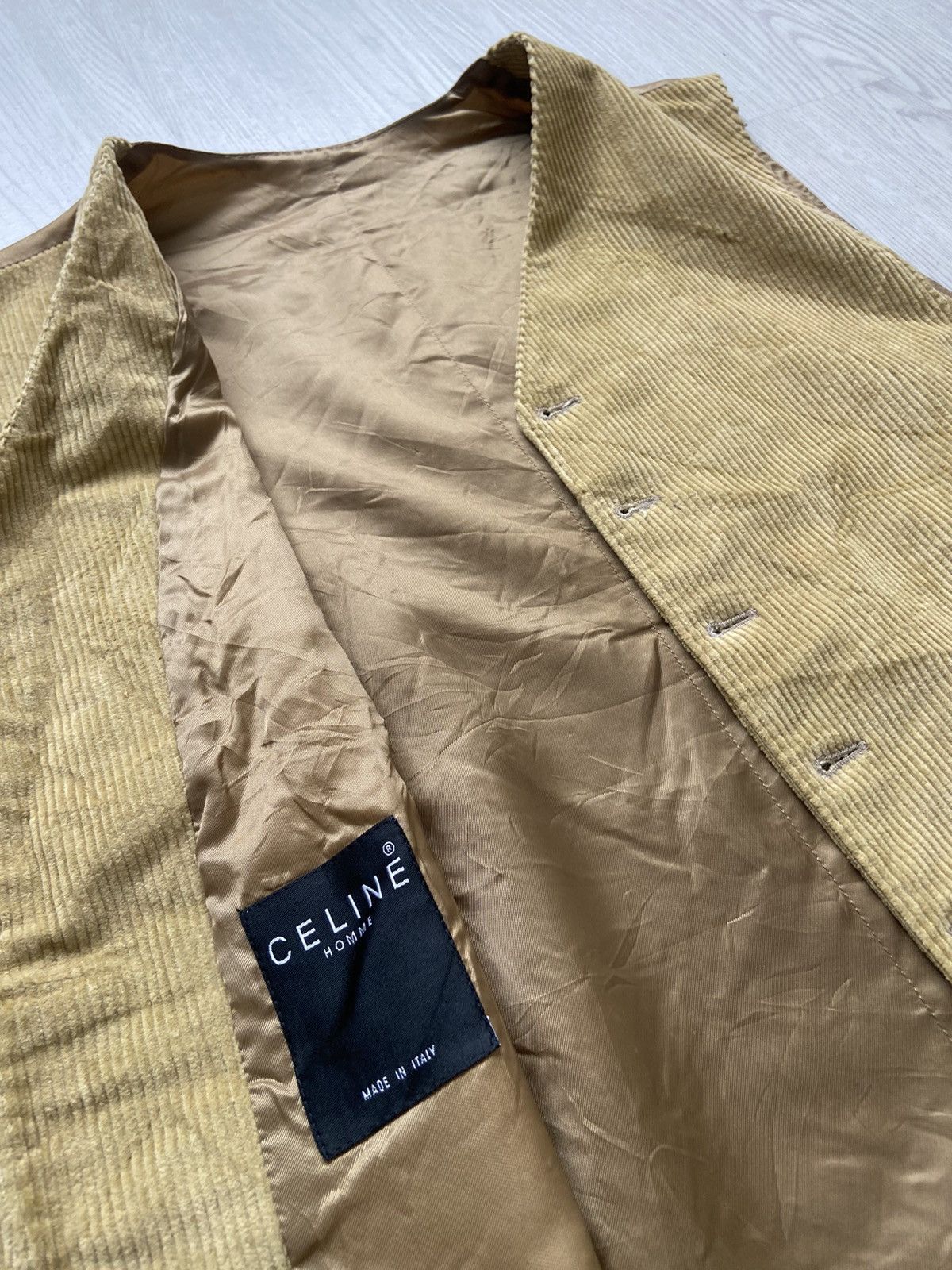 Celine × Hedi Slimane 2000’s Celine Homme By Hedi Slimane Rayon Corduroy Vest Size US M / EU 48-50 / 2 - 4 Thumbnail