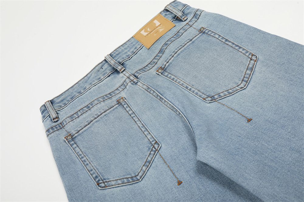 Jean Men's loose retro American washed distressed casual jeans Size US 32 / EU 48 - 5 Thumbnail