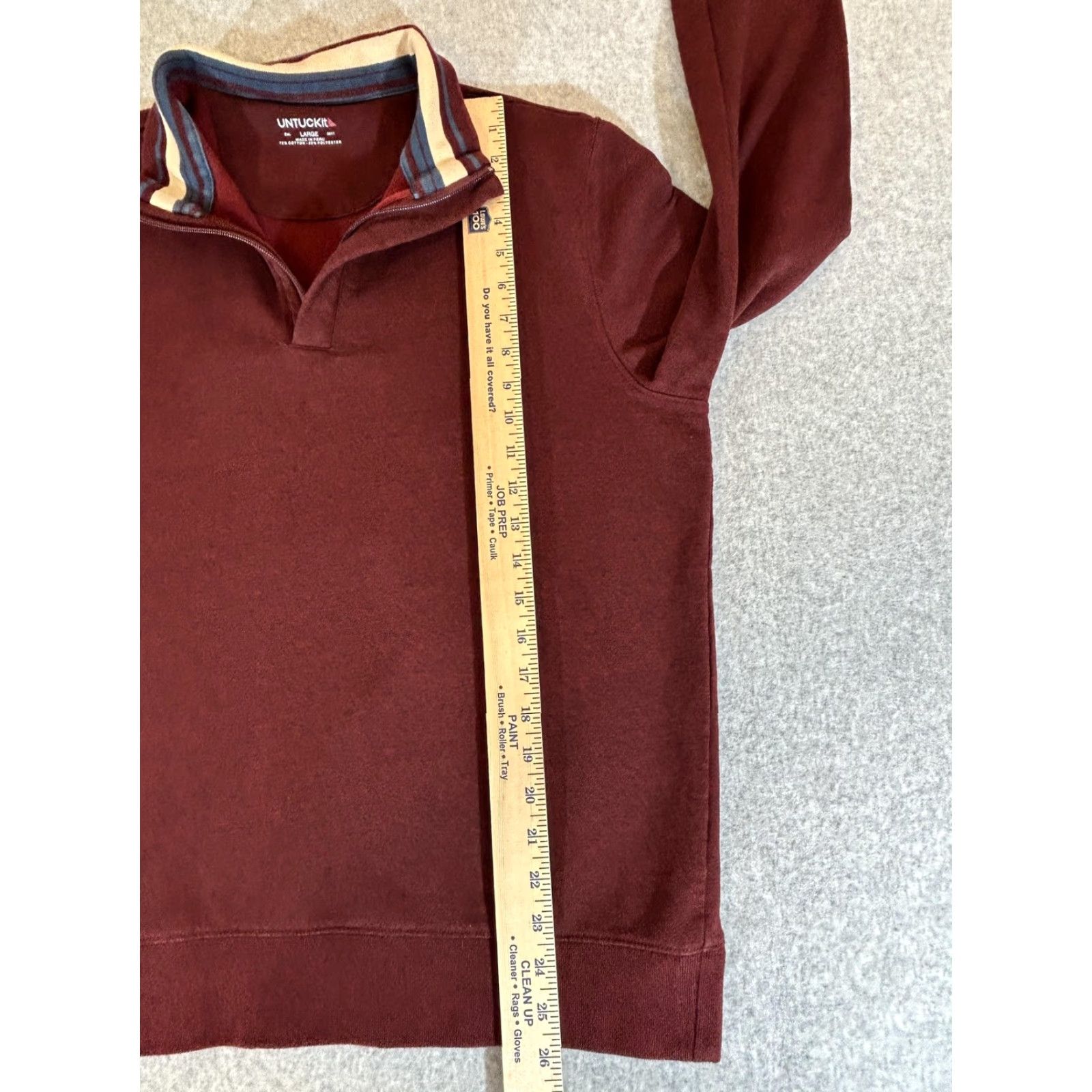 UNTUCKit UNTUCKit Sweater Mens Large Burgundy 1/4 Zip Pullover Knit Mock Neck Casual Pullover Knit Solid 72% cotton 28% polyester Adult Mens Size US L / EU 52-54 / 3 - 4 Thumbnail
