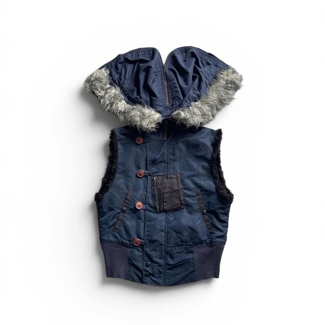 If Six Was Nine Vintage Y2K Crpped Faux Fur Vest LGB Style UNISEX