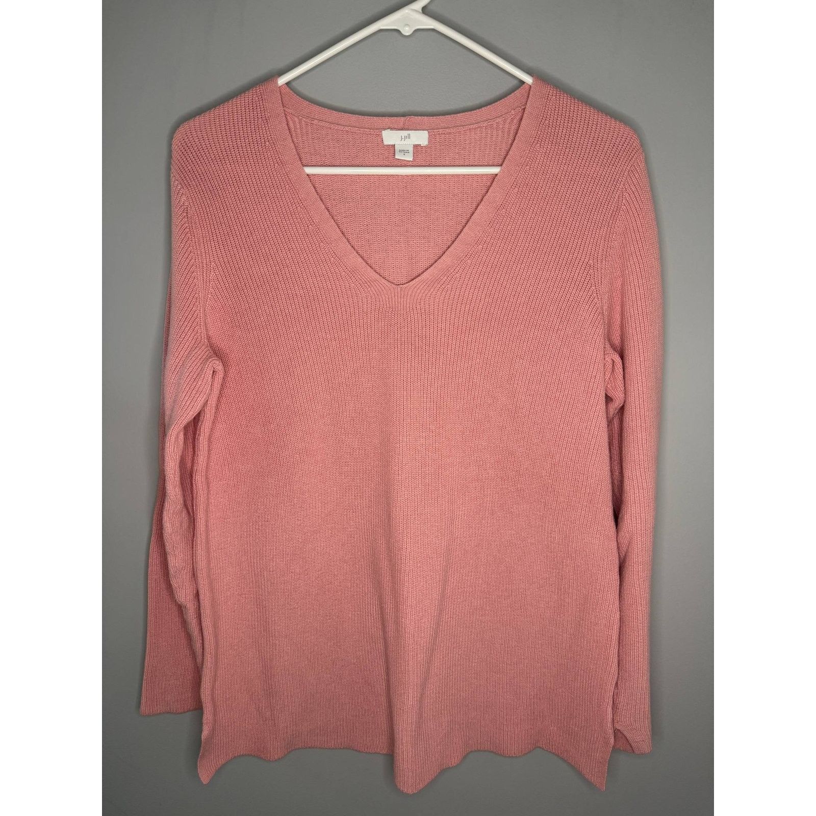 Other J.Jill Long Sleeve V-Neck Knit Pullover Sweater Pink Women S Size S / US 4 / IT 40 - 1 Thumbnail