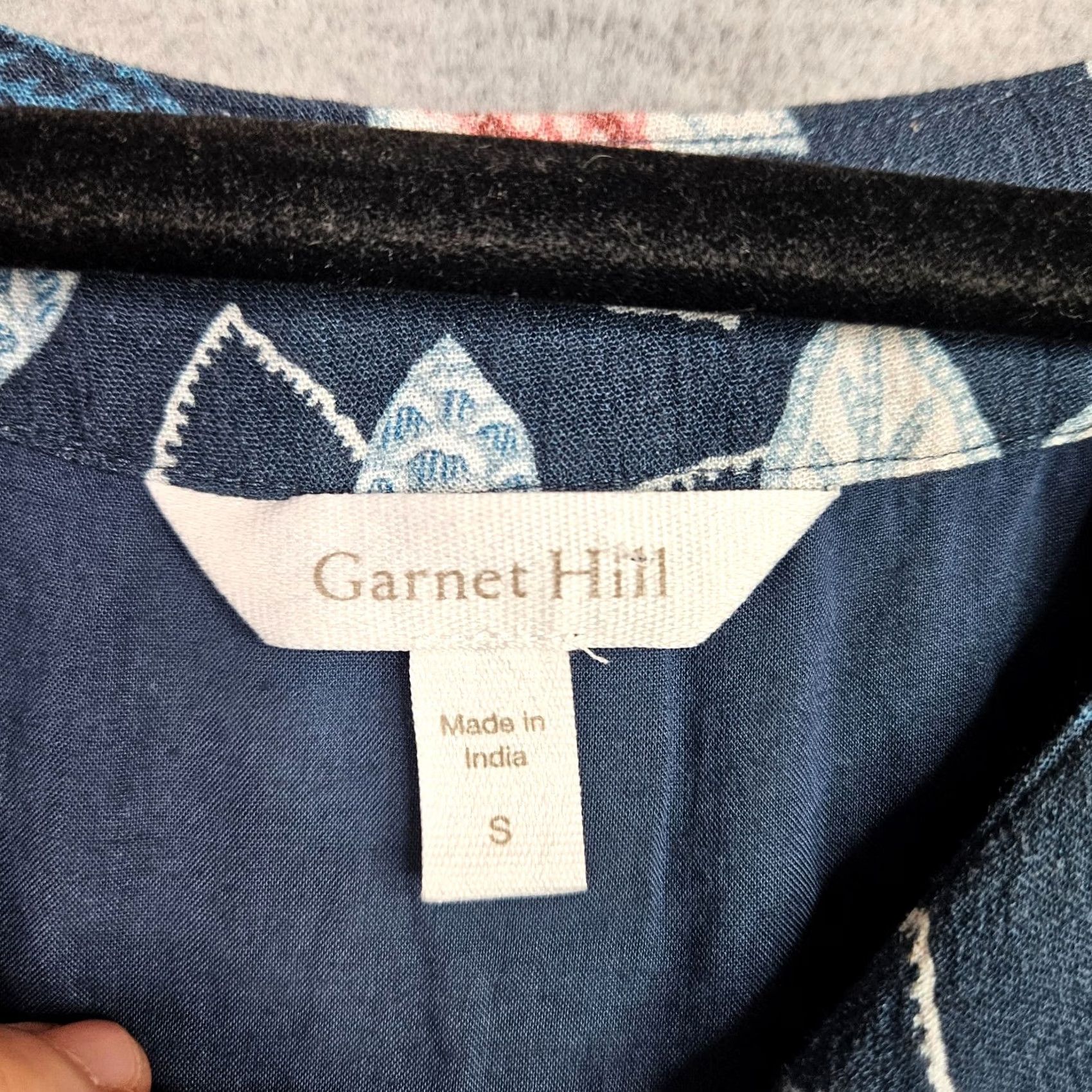 Vintage Garnet Hill Dress Blue Floral Button Front Square Neck Long Sleeve A-Line S Small Vintage No Size S / US 4 / IT 40 - 5 Thumbnail