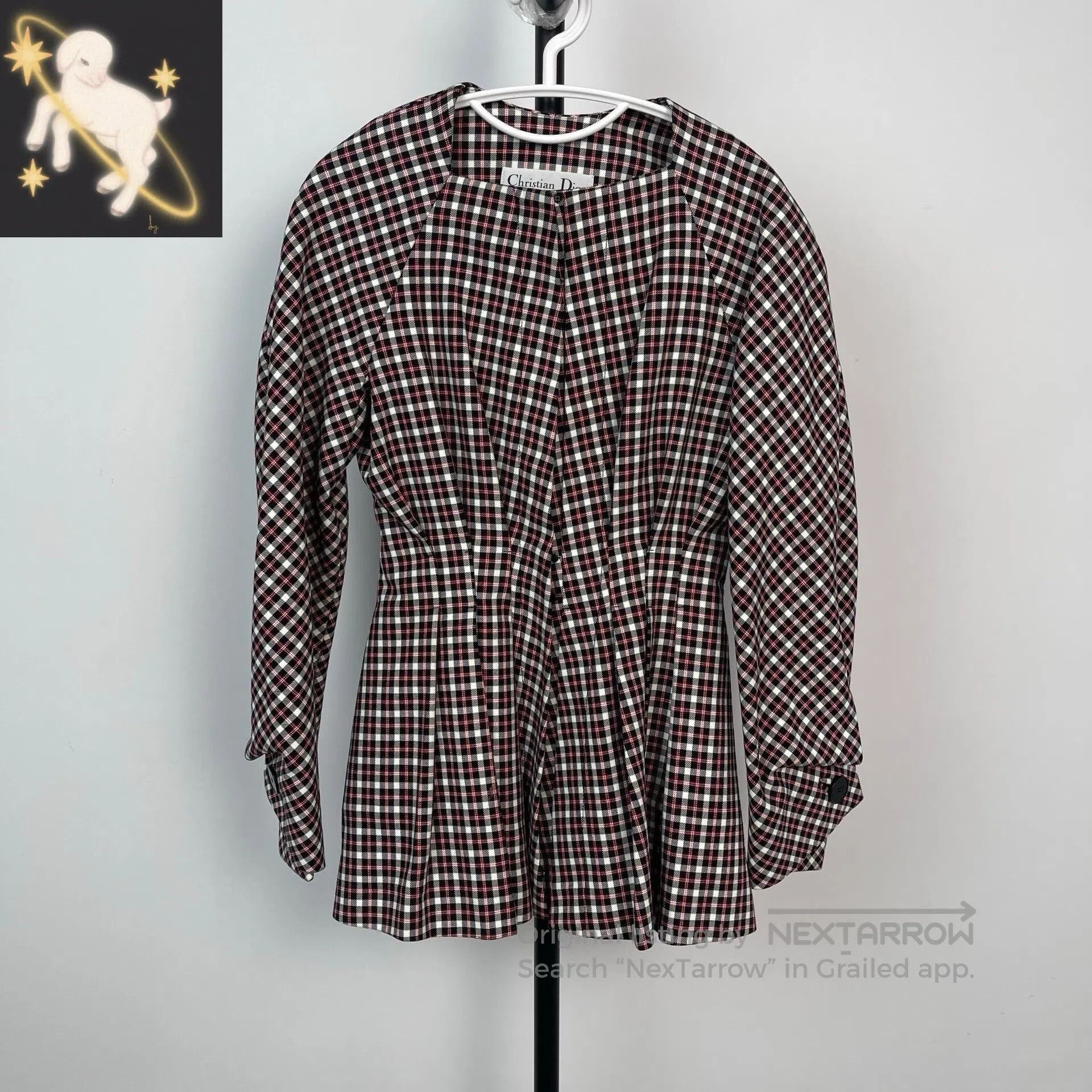Dior Dior Red, White, and Brown Plaid Zip-Up Mid-Length Tailore Size XS / US 0-2 / IT 36-38 - 1 Thumbnail