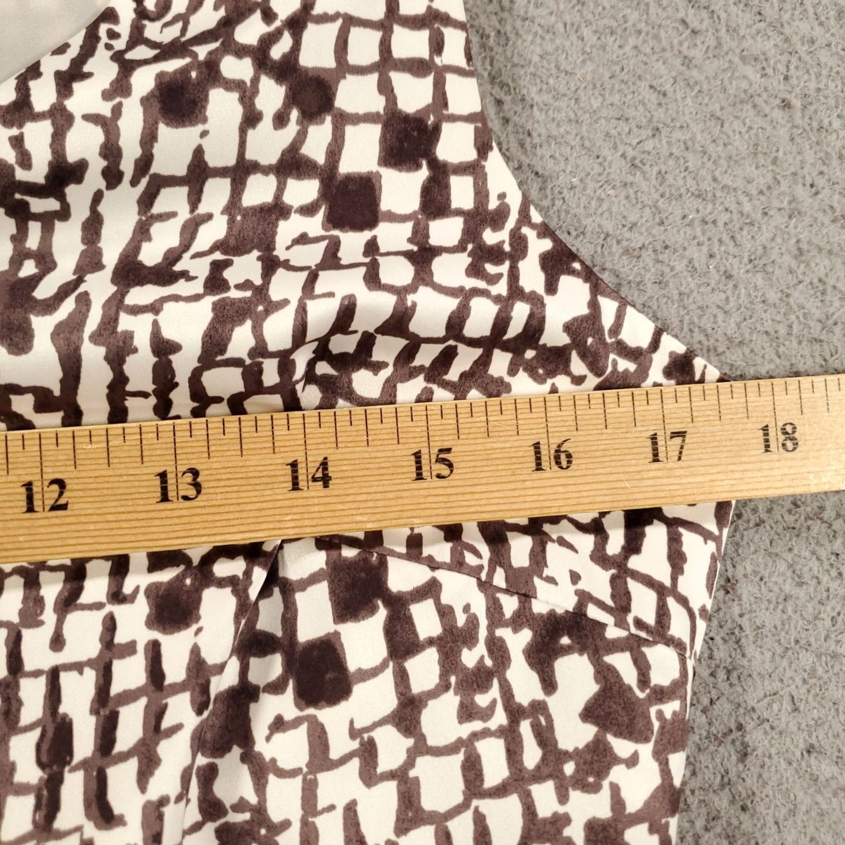 Ann Taylor Womens 6 Pencil Dress Back Zip Lined Geometric Pattern Brown White Ann Taylor Loft Dress Size 6 Mini Sleeveless V-Neck Size M / US 6-8 / IT 42-44 - 2 Thumbnail