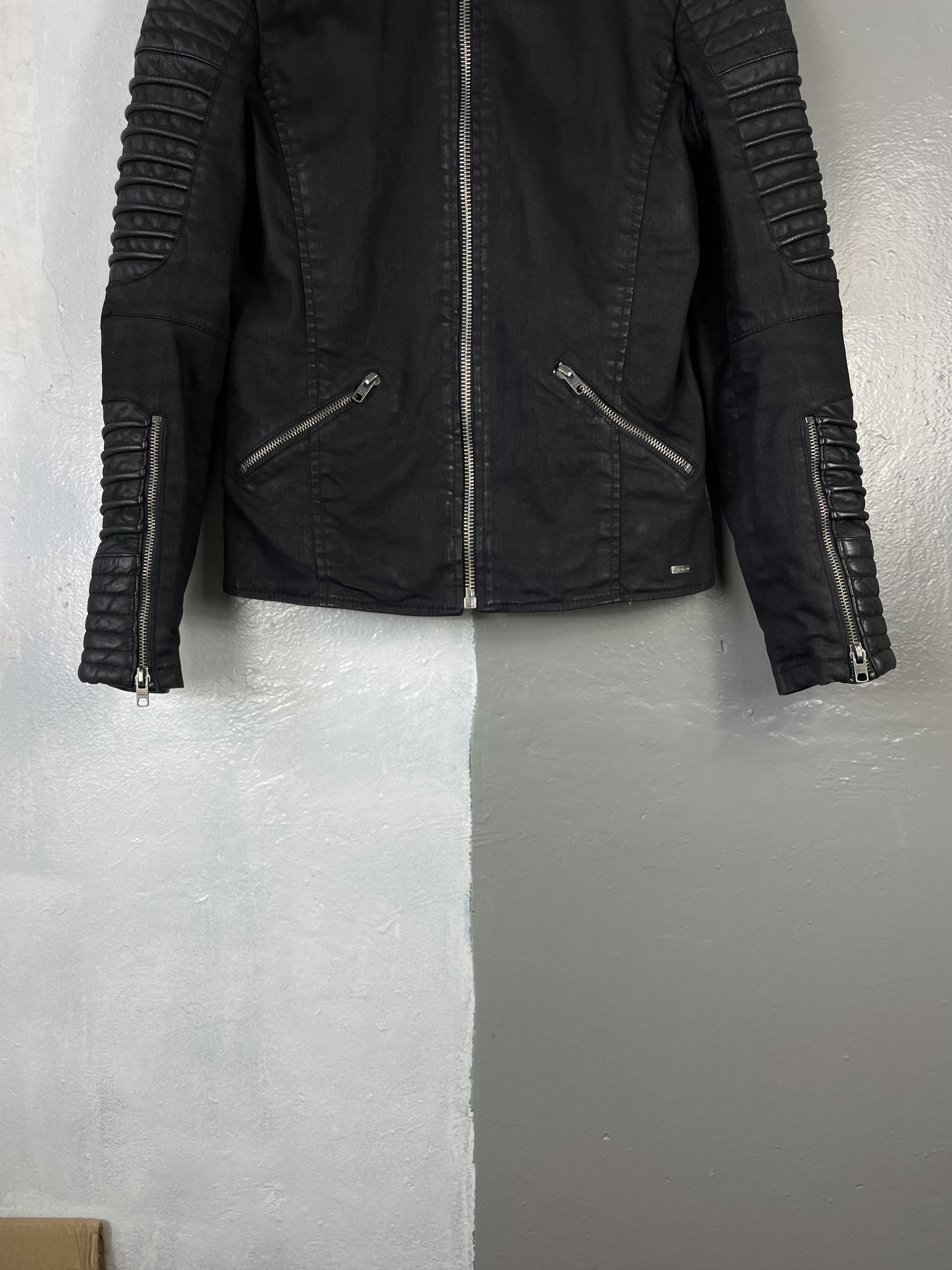tigha Men`s TIGHA WAX LEATHER BLACK BIKER JACKEt SIZE M Size US M / EU 48-50 / 2 - 3 Thumbnail