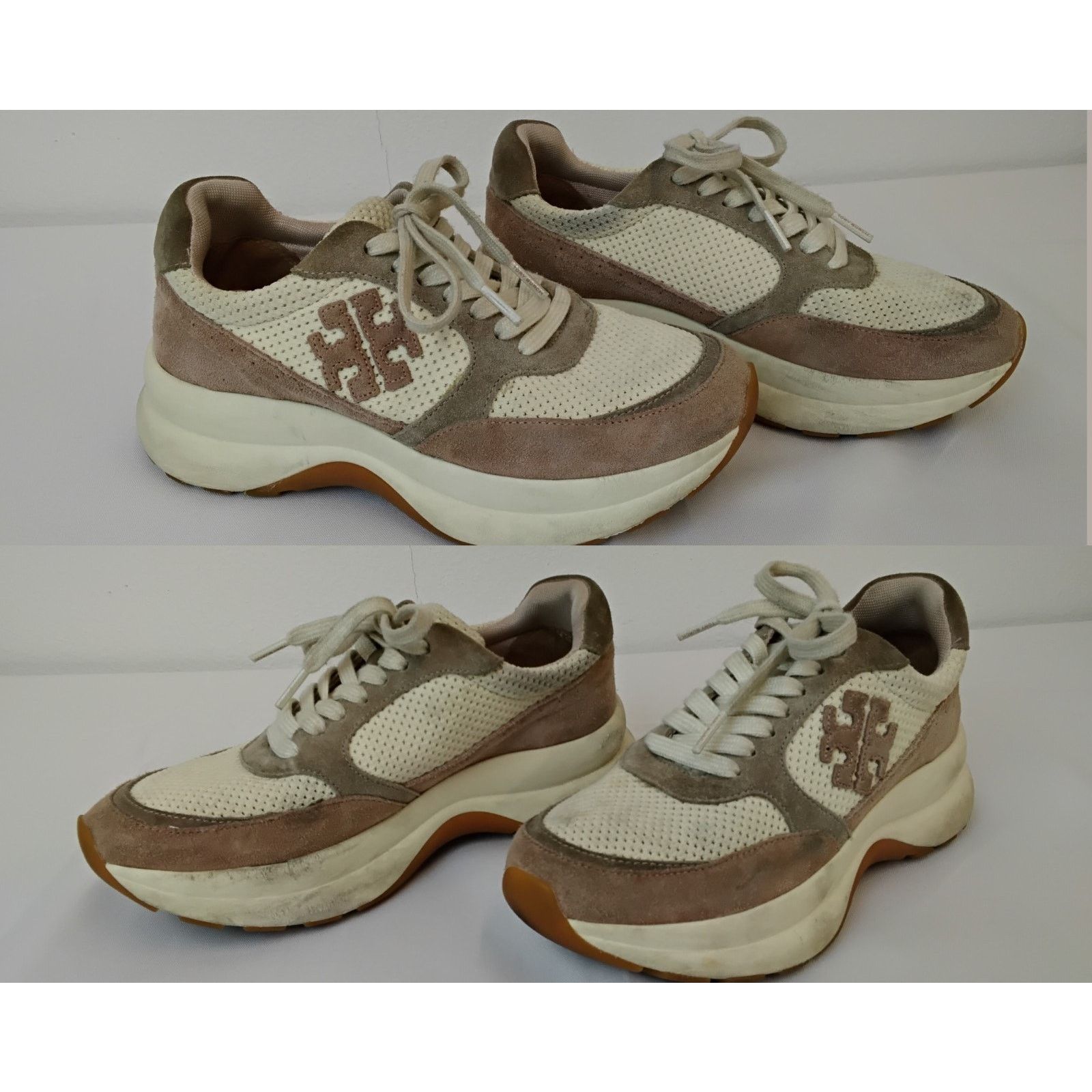 Tory Burch Tory Burch Kick Trainer Sneaker Women's 7M Rose/Cream Suede Size US 7 / IT 37 - 1 Thumbnail