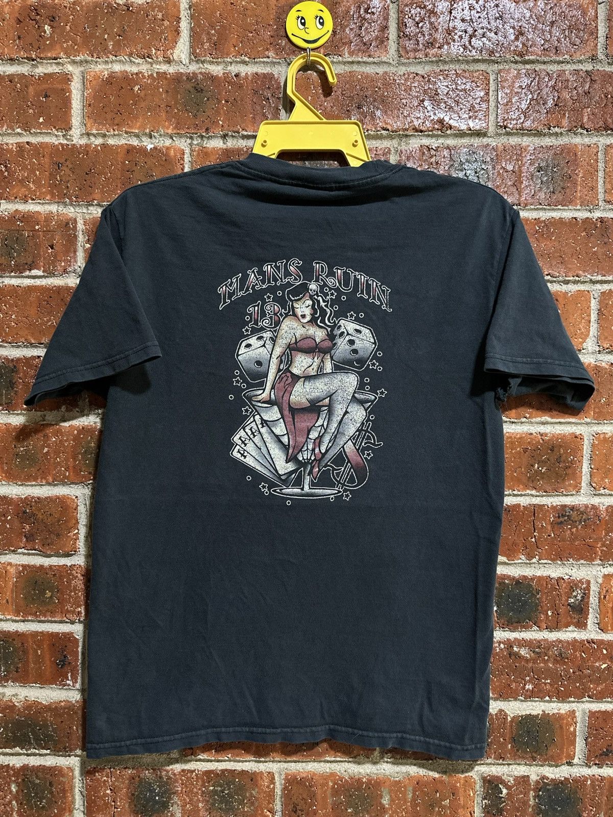 Lucky Brand × Vintage Vintage Mans Ruin Lucky 13 Faded Tee Size US M / EU 48-50 / 2 - 1 Thumbnail