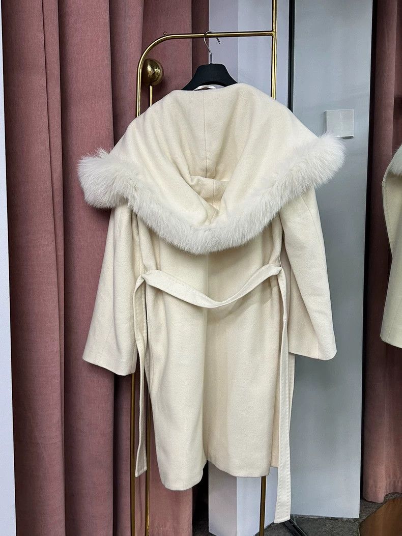 Max Mara Wool rabbit fur coat