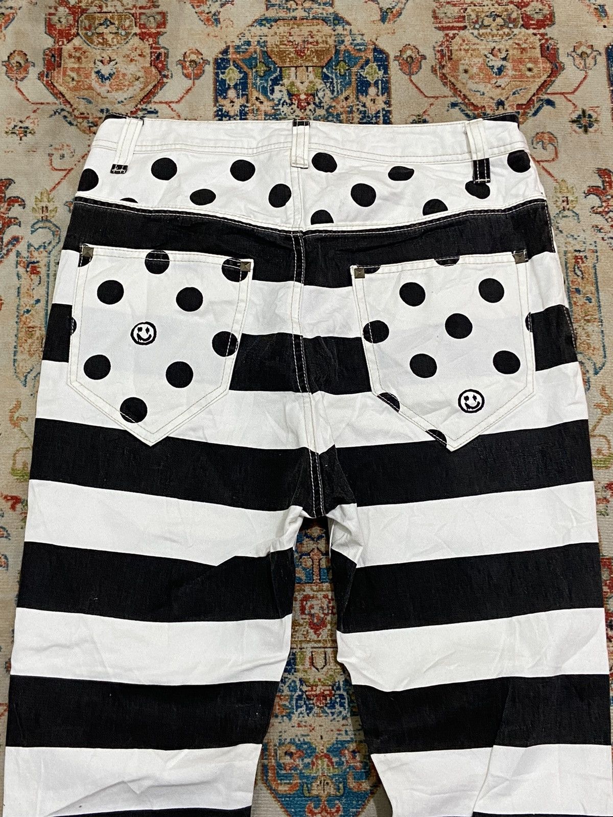 Japanese Brand FINAL DROP 💥 World Wide Love Smile Prisoner Crop pants Size US 30 / EU 46 - 10 Thumbnail