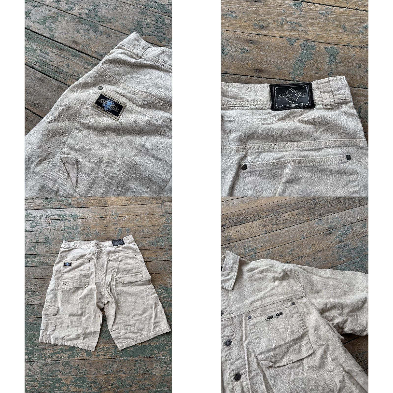 Pelle Pelle Vintage Pelle Pelle Set Mens 3XL Top and Shorts Linen Blend y2k Size US XXL / EU 58 / 5 - 8 Thumbnail