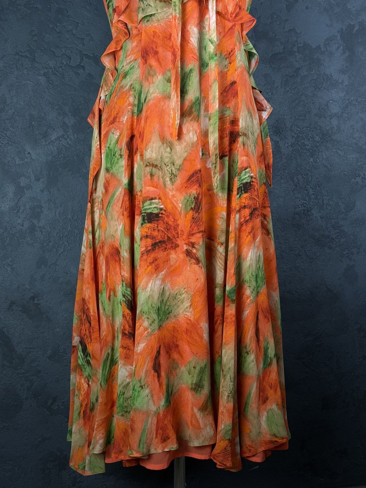 Max Mara Max Mara Studio Silk Midi Dress Floral Print Size XL / US 12-14 / IT 48-50 - 4 Thumbnail