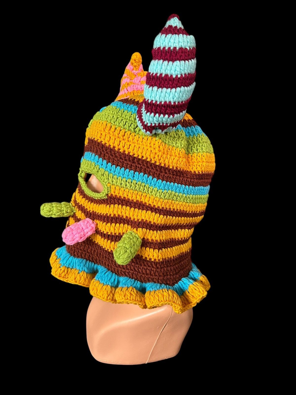 Japanese Brand × Kapital × Vintage Very Rare Crochet Knitted Handmade Balaclava Masked Size ONE SIZE - 3 Thumbnail