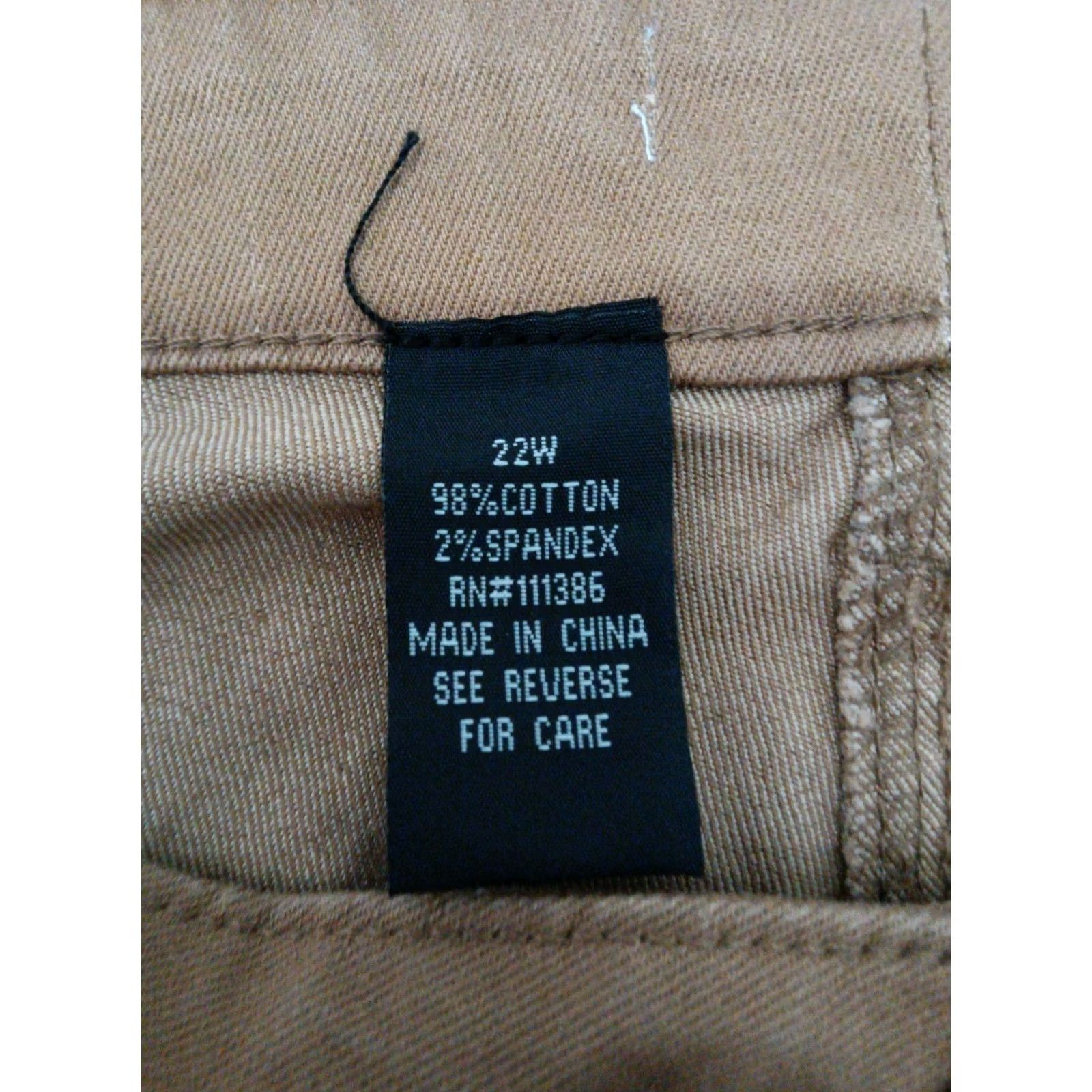 Vintage Pants Women High Rise Chino Slacks 22W Brown Cotton Blend Elastane Size 22W Casual Travel Pockets Mens Womens Size 40" / US 18 - 5 Thumbnail