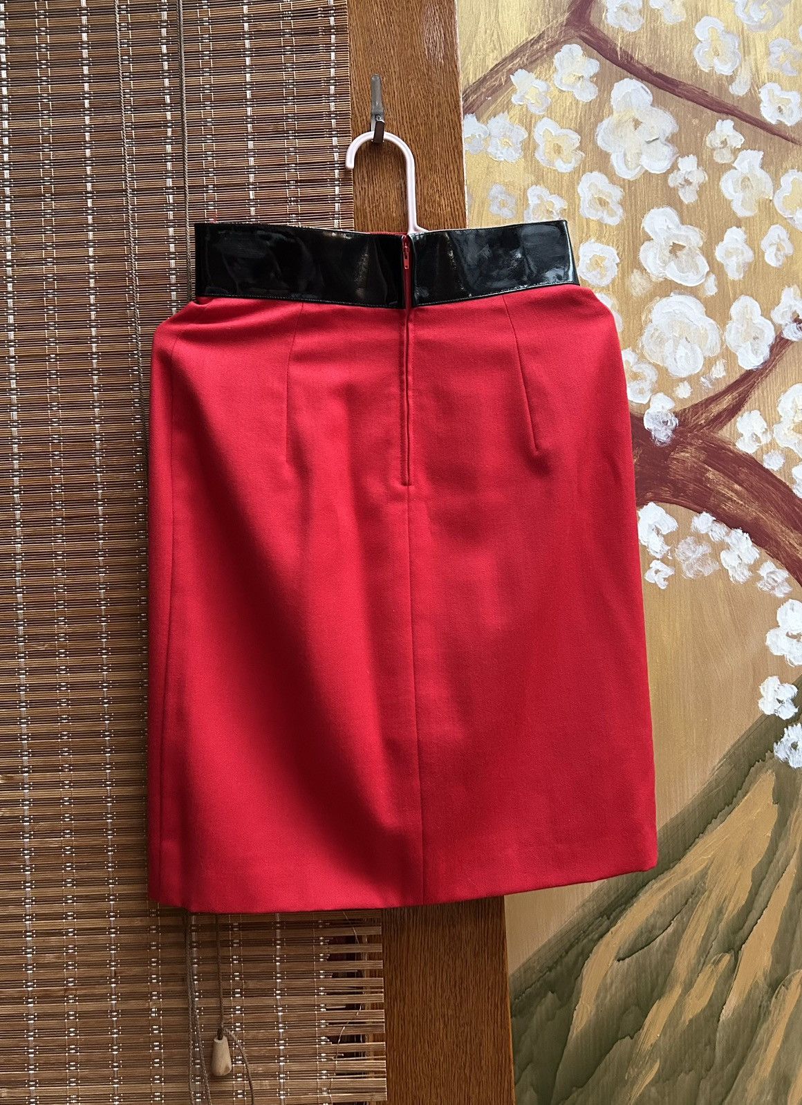 Claude Montana State Of Claude Montana Pencil Wool Vinyl Waistband Skirt Size 27" / US 4 / IT 40 - 2 Thumbnail