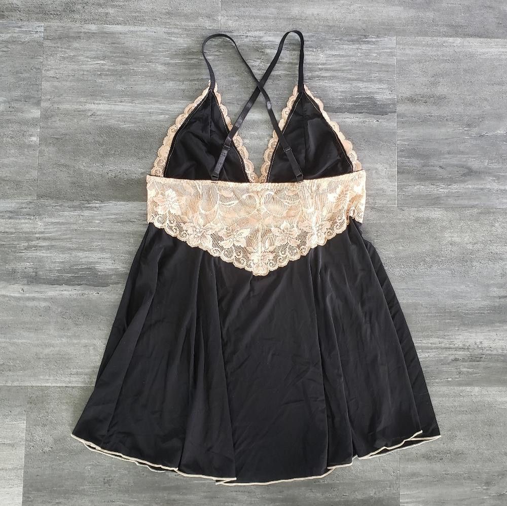Designer Black Nude Laced Lingerie Nightie Size ONE SIZE - 2 Thumbnail