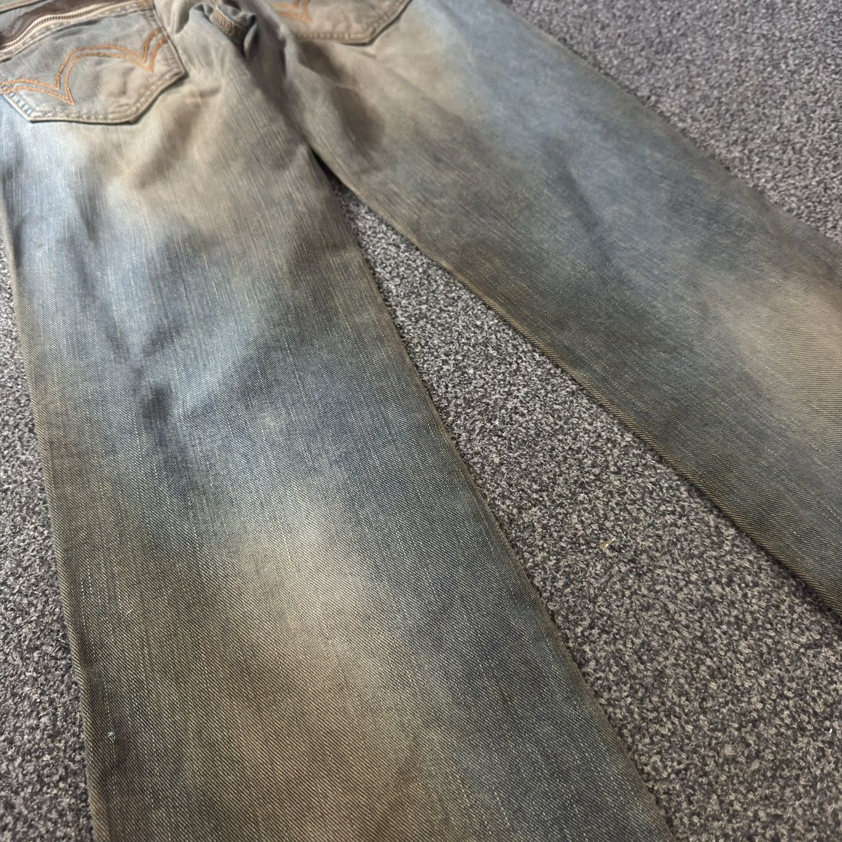 If Six Was Nine 🔥🇯🇵 Insane 🔥Vintage Flared Trashed Edwin Dirty Mud Wash Denim Size US 30 / EU 46 - 8 Thumbnail