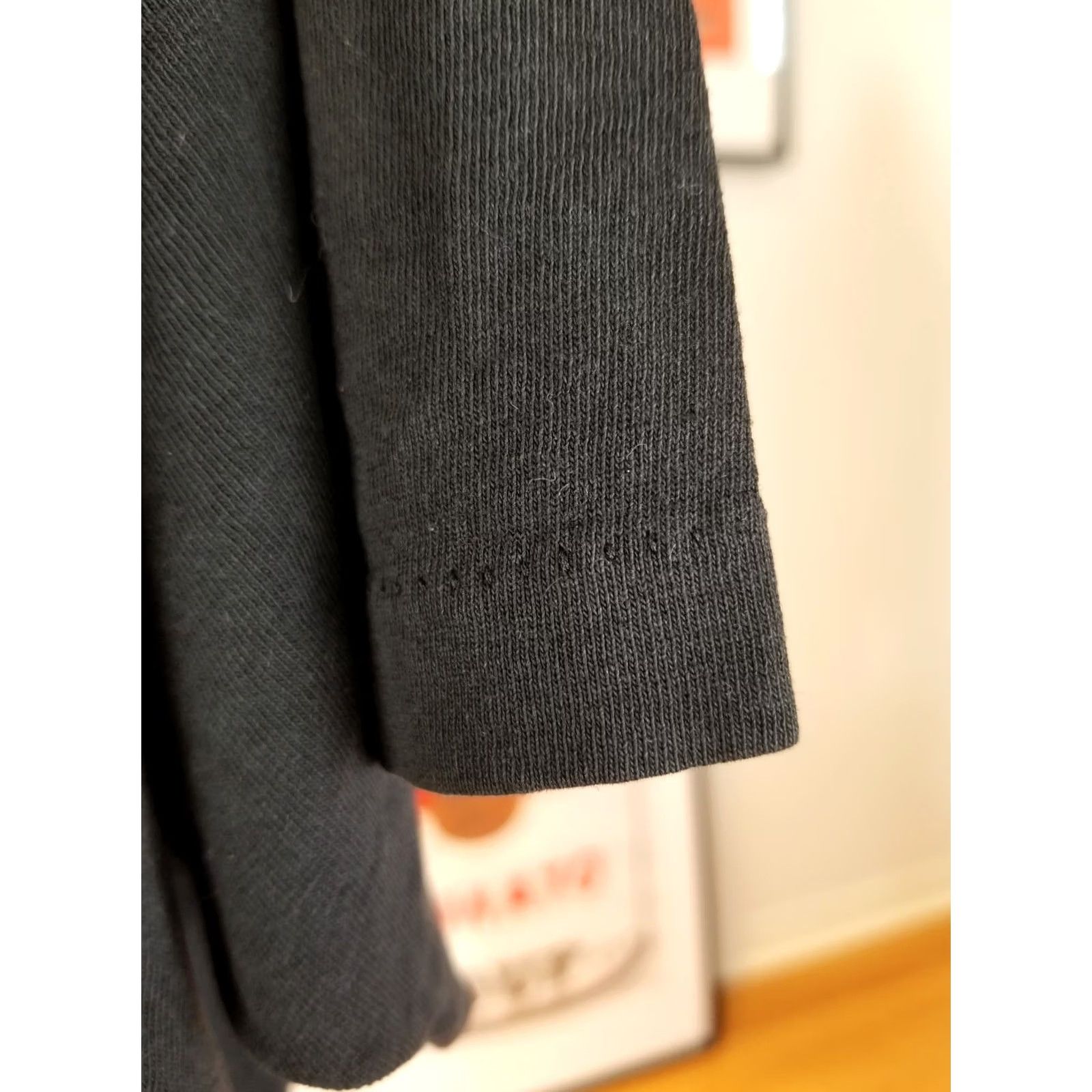 Hanes VINTAGE HANES BLANK T-SHIRT ONE POCKET SINGLE STITCH THIN BLACK XLARGE Mens Size US XL / EU 56 / 4 - 4 Thumbnail