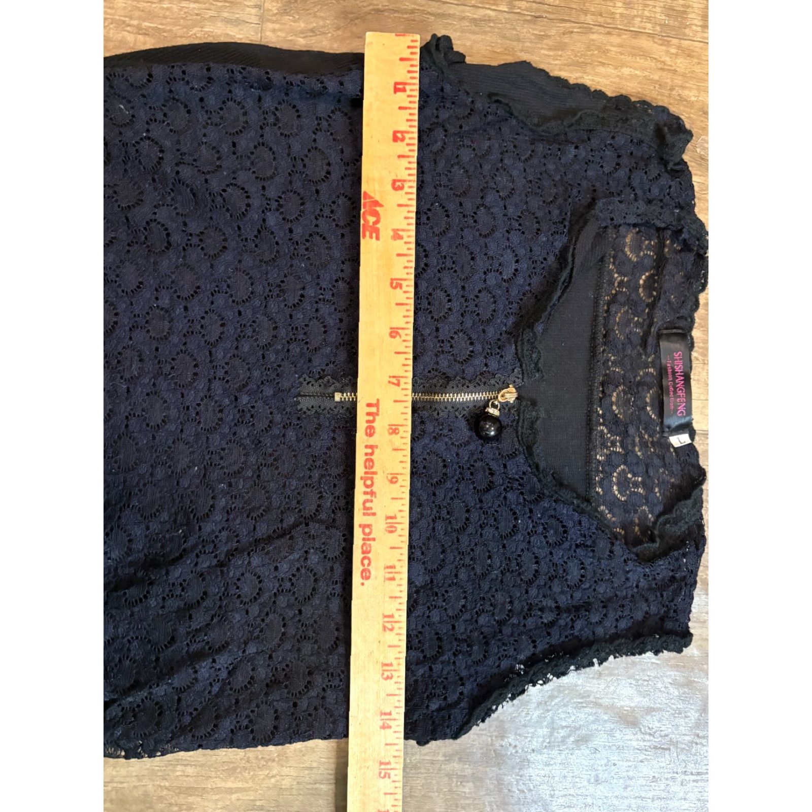 Vintage Shishangfeng Blouse Womens Large Black Sleeveless Top 1/4 Zip Size L / US 10 / IT 46 - 3 Thumbnail