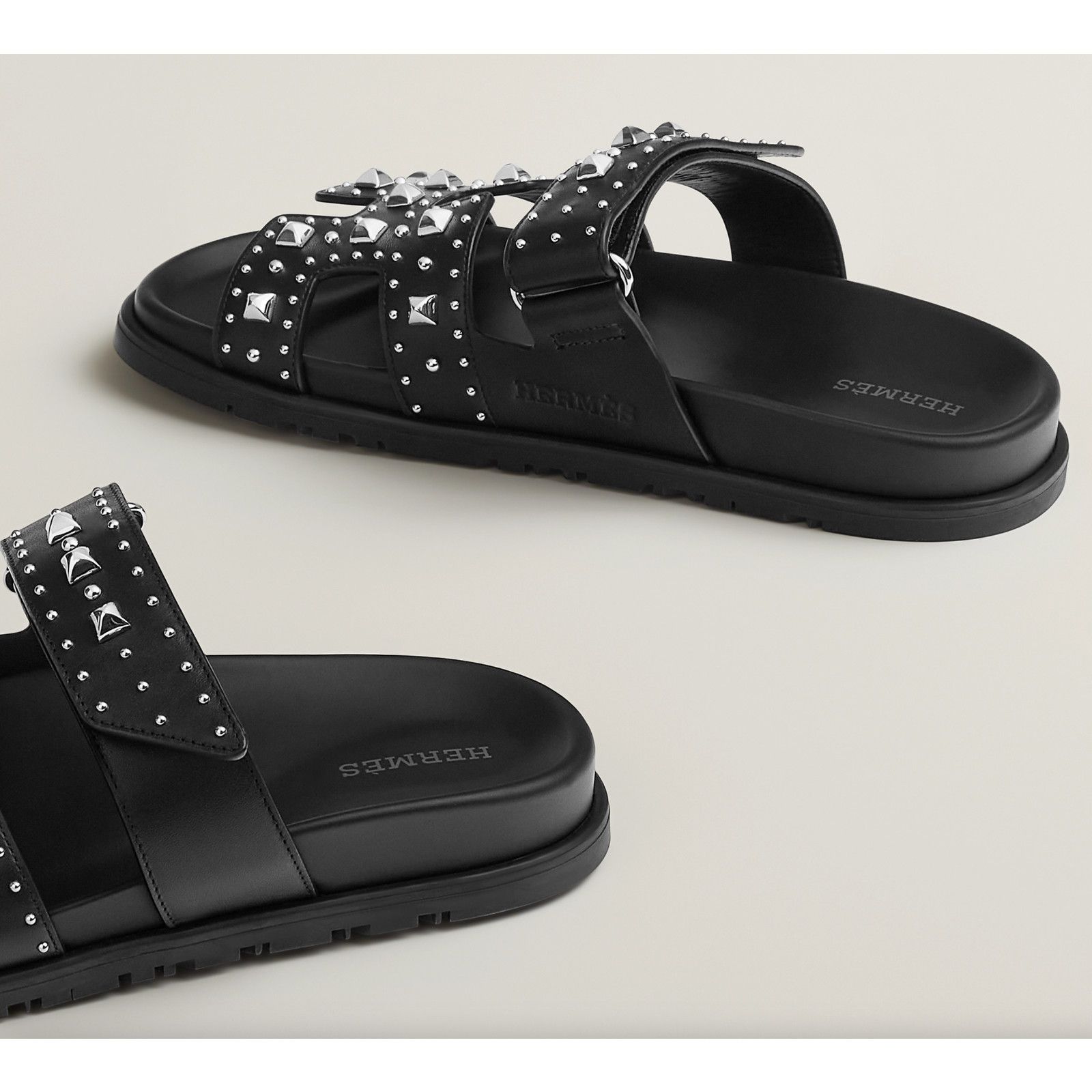Hermes Hermes Chypre Sandal Black Studded Stud Punk Rock H Size US 9 / IT 39 - 11 Thumbnail