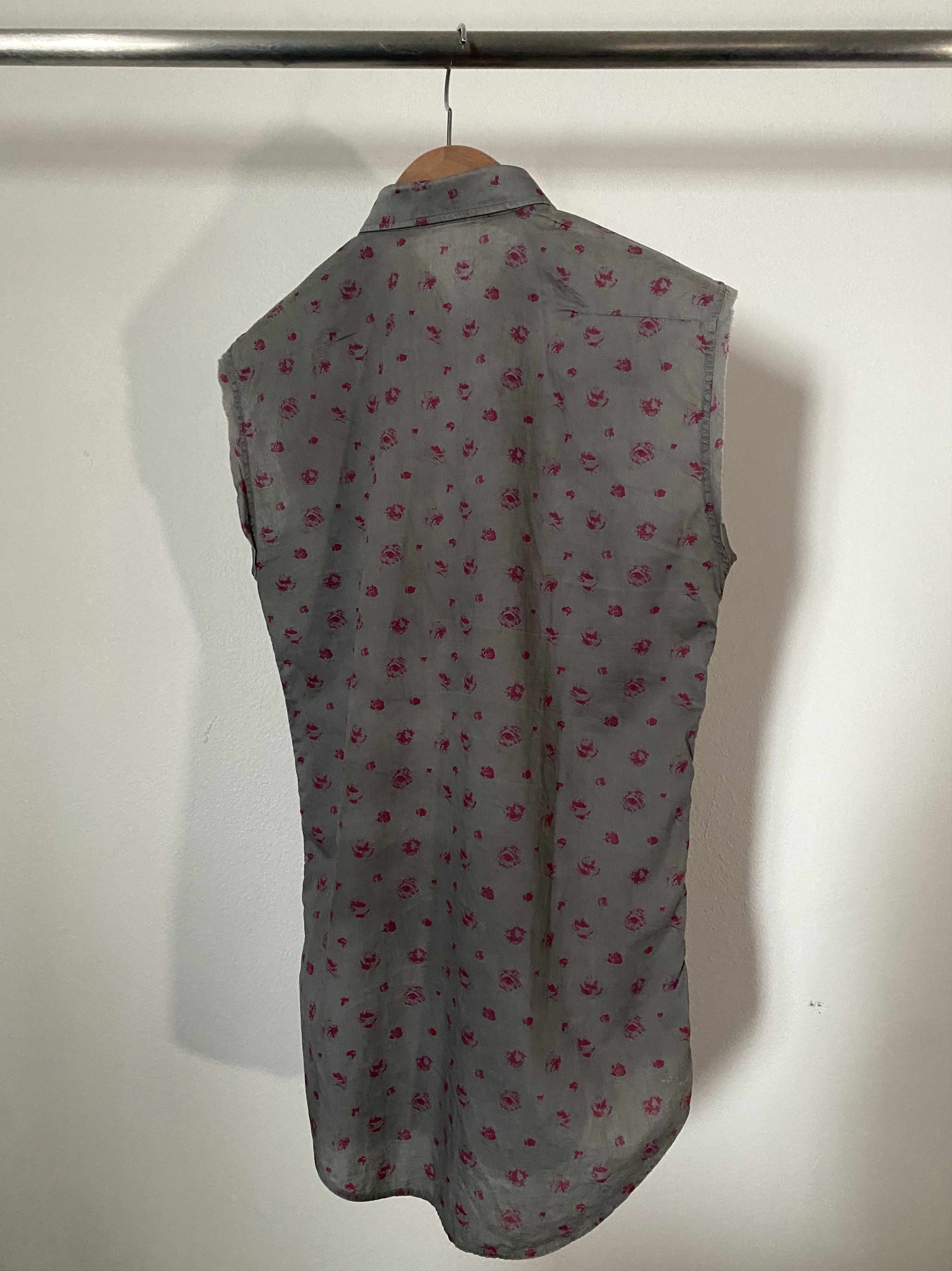 Dior SS/2005 Floral Sleeveless Shirt by Hedi Slimane Size US S / EU 44-46 / 1 - 2 Thumbnail