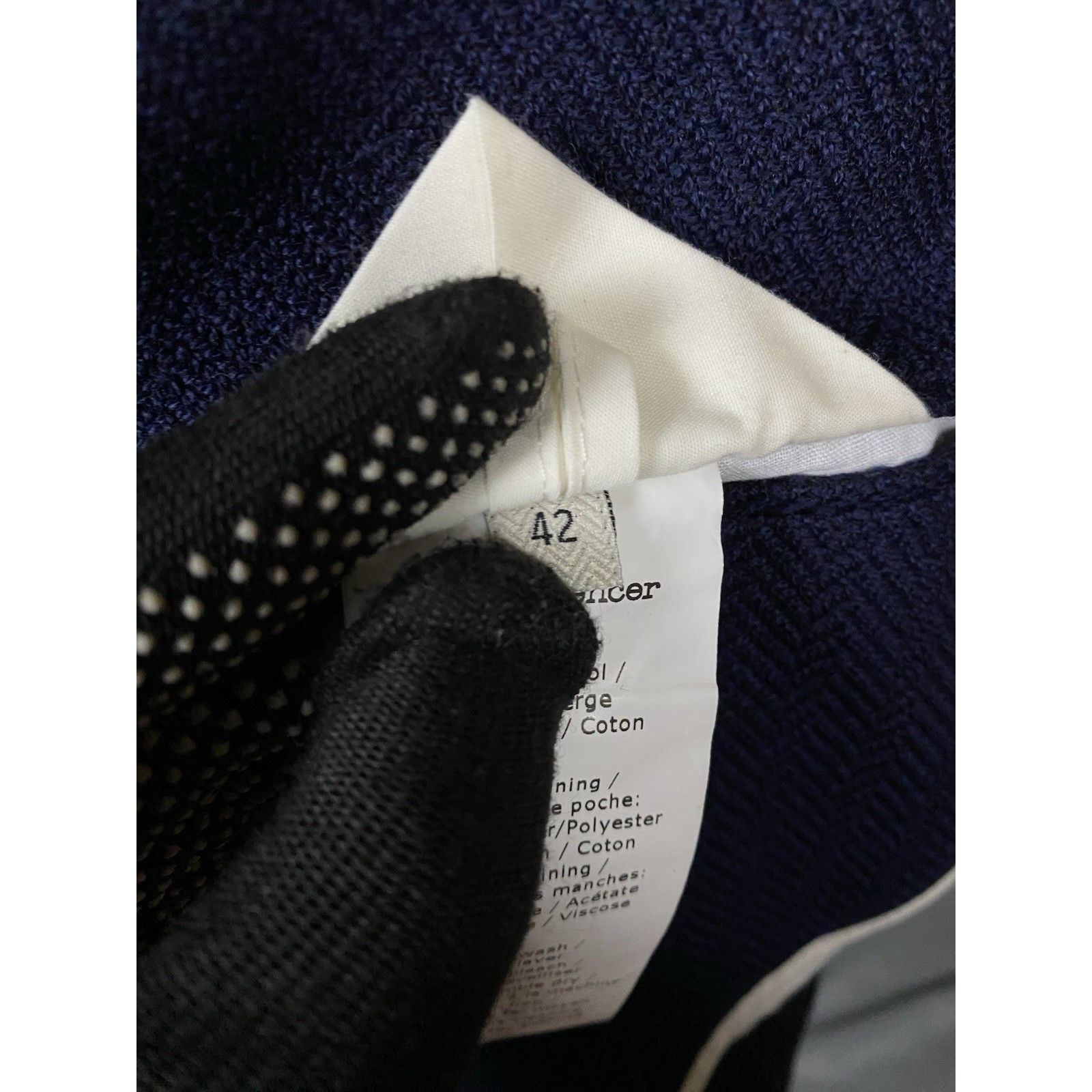 Oliver Spencer Oliver Spencer Herringbone Structured Blue Wool Blazer Sport Size 42R - 11 Thumbnail