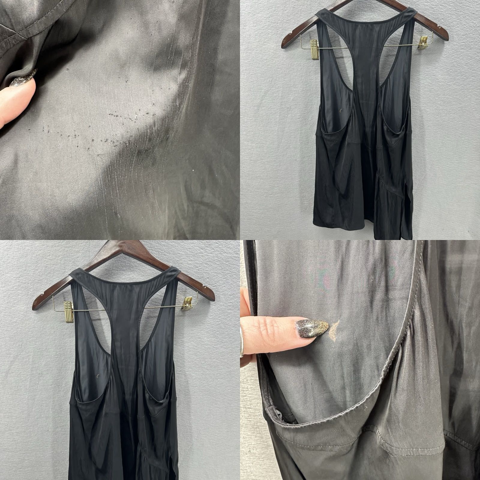 Vintage Carbon38 Tank Womens Medium Black Asymmetric Hem Split Side Womens Size M / US 6-8 / IT 42-44 - 8 Thumbnail