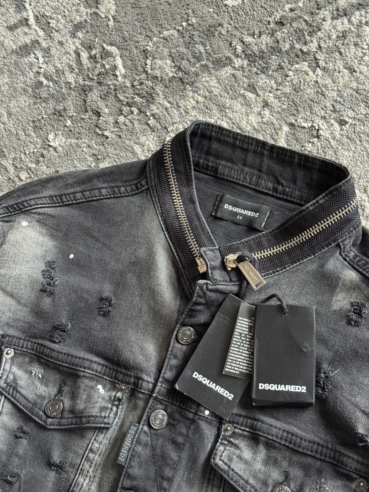 Dsquared2 Dsquared2 Dan Jean Black Denim Jacket Size 54 L Rrp~1050€ Size US L / EU 52-54 / 3 - 2 Thumbnail